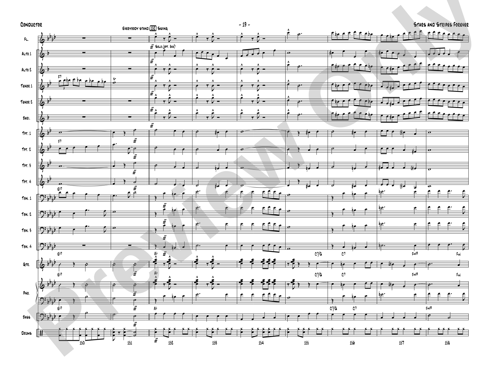 Stars and Stripes Forever: Jazz Ensemble Conductor Score & Parts