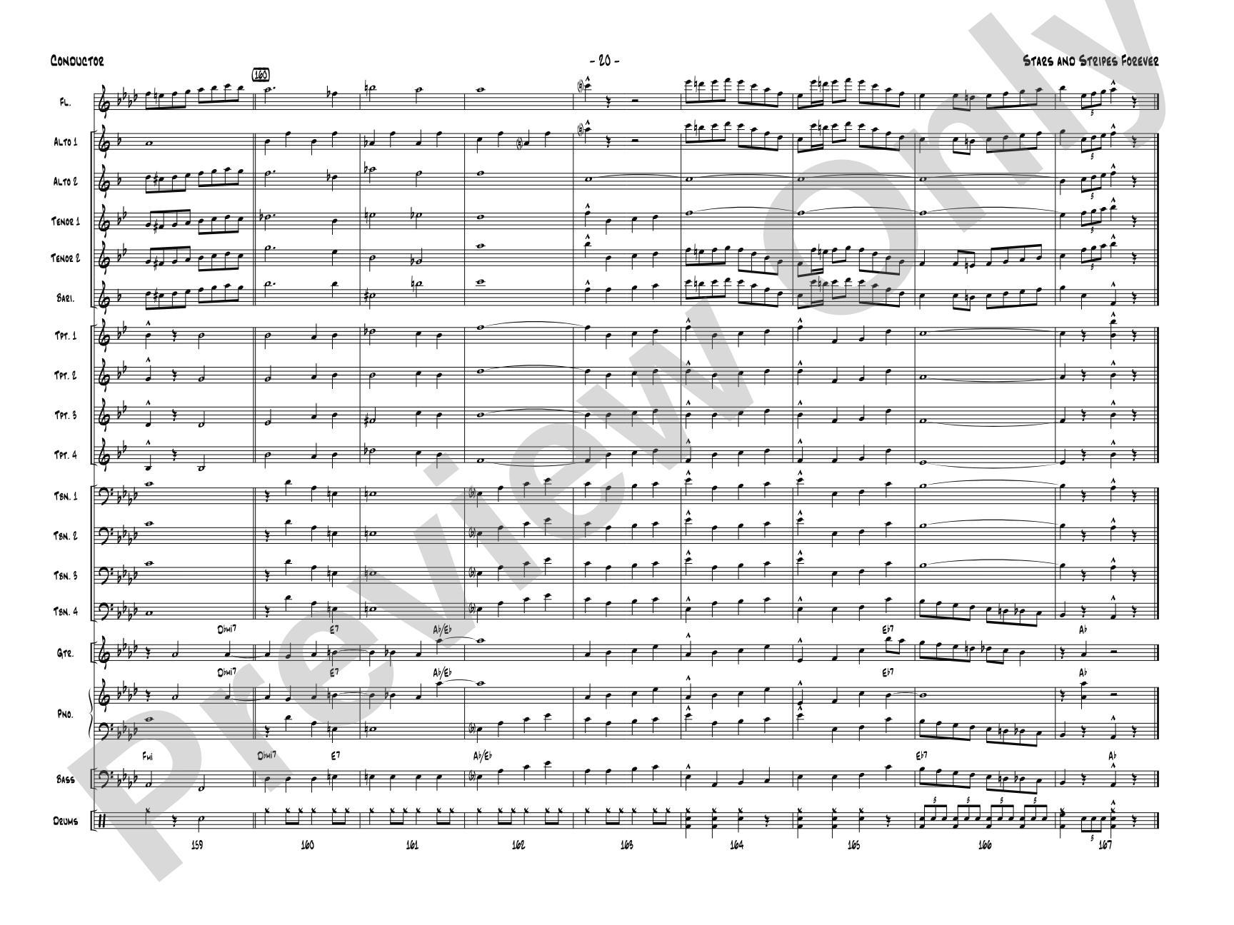 Stars and Stripes Forever: Jazz Ensemble Conductor Score & Parts