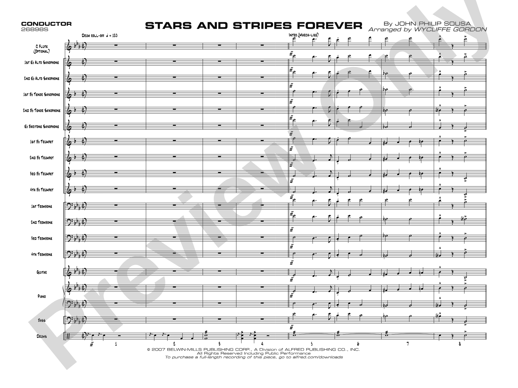 Stars and Stripes Forever: Jazz Ensemble Conductor Score & Parts