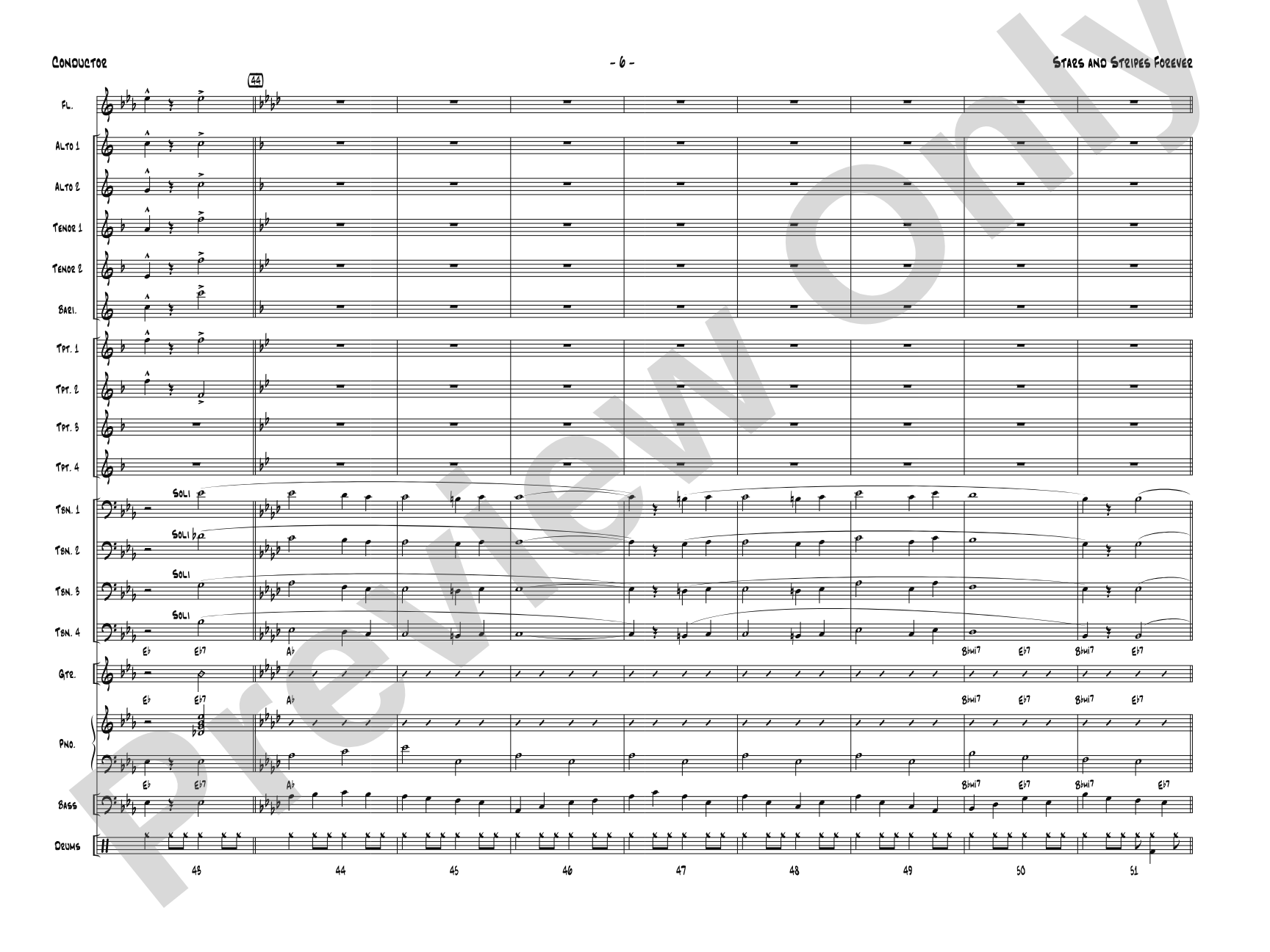 Stars and Stripes Forever: Jazz Ensemble Conductor Score & Parts