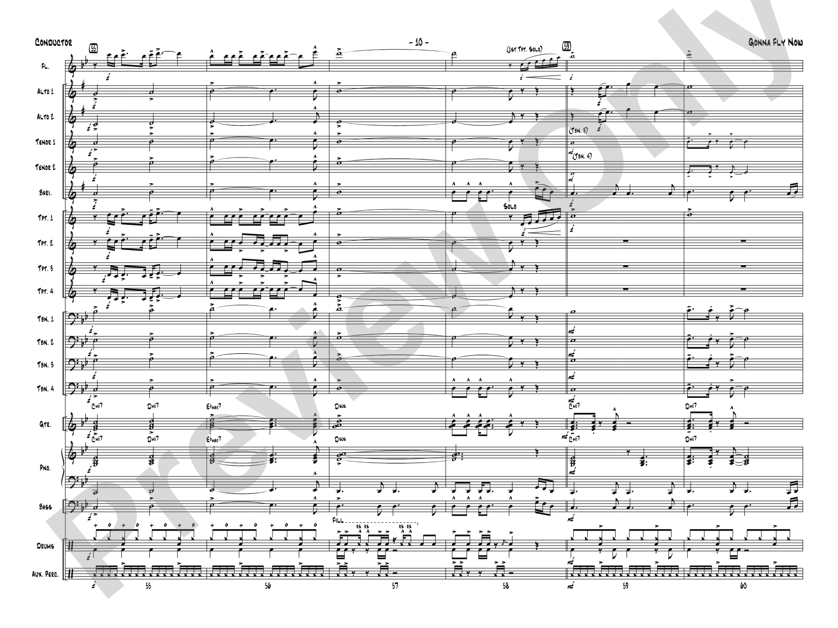 Gonna Fly Now: Jazz Ensemble Conductor Score & Parts