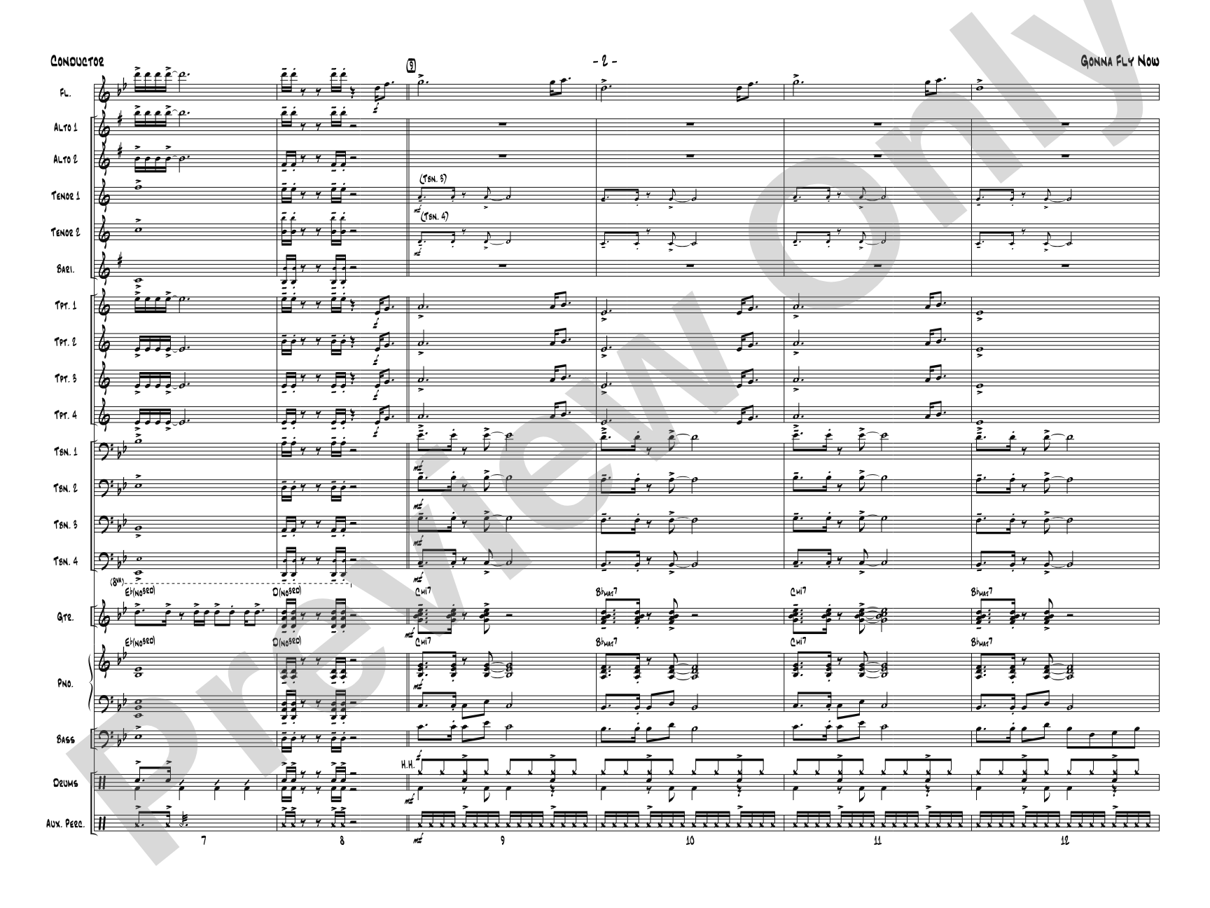 Gonna Fly Now: Jazz Ensemble Conductor Score & Parts
