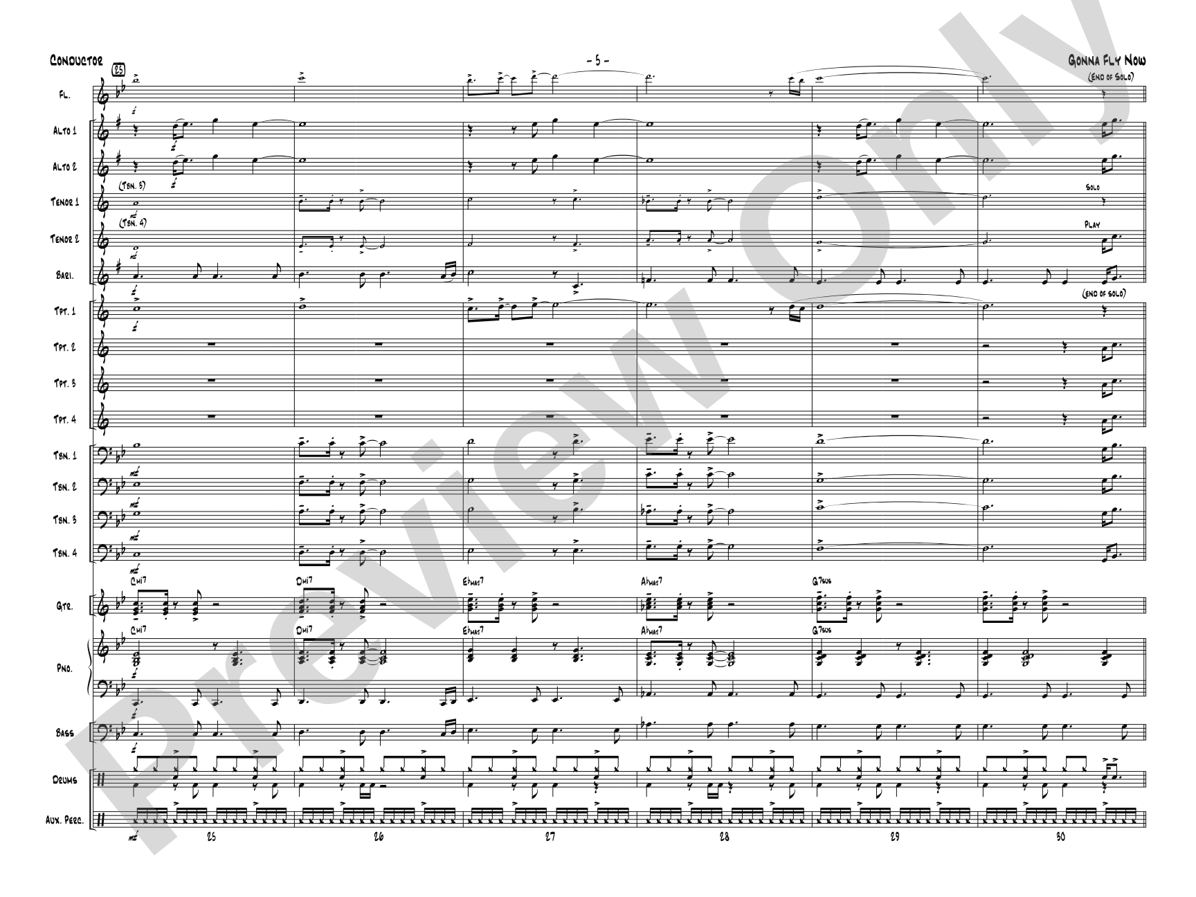 Gonna Fly Now: Jazz Ensemble Conductor Score & Parts
