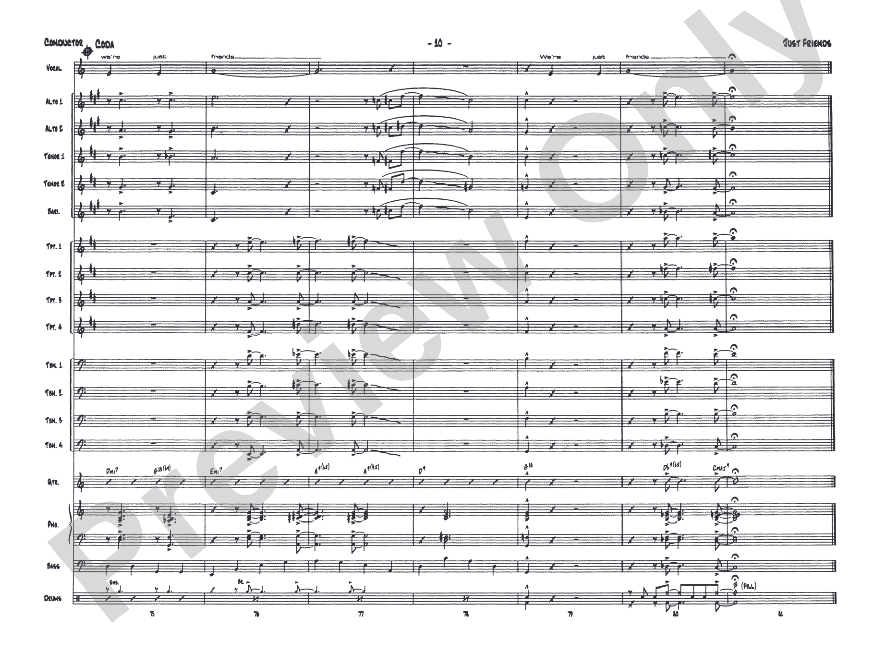 Just Friends: Vocal Solo with Jazz Ensemble Conductor Score & Parts