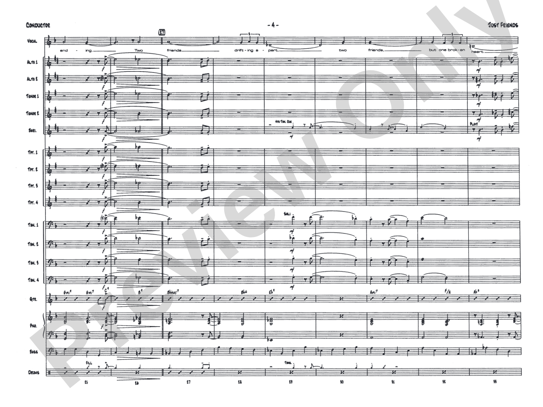 Just Friends: Vocal Solo with Jazz Ensemble Conductor Score & Parts