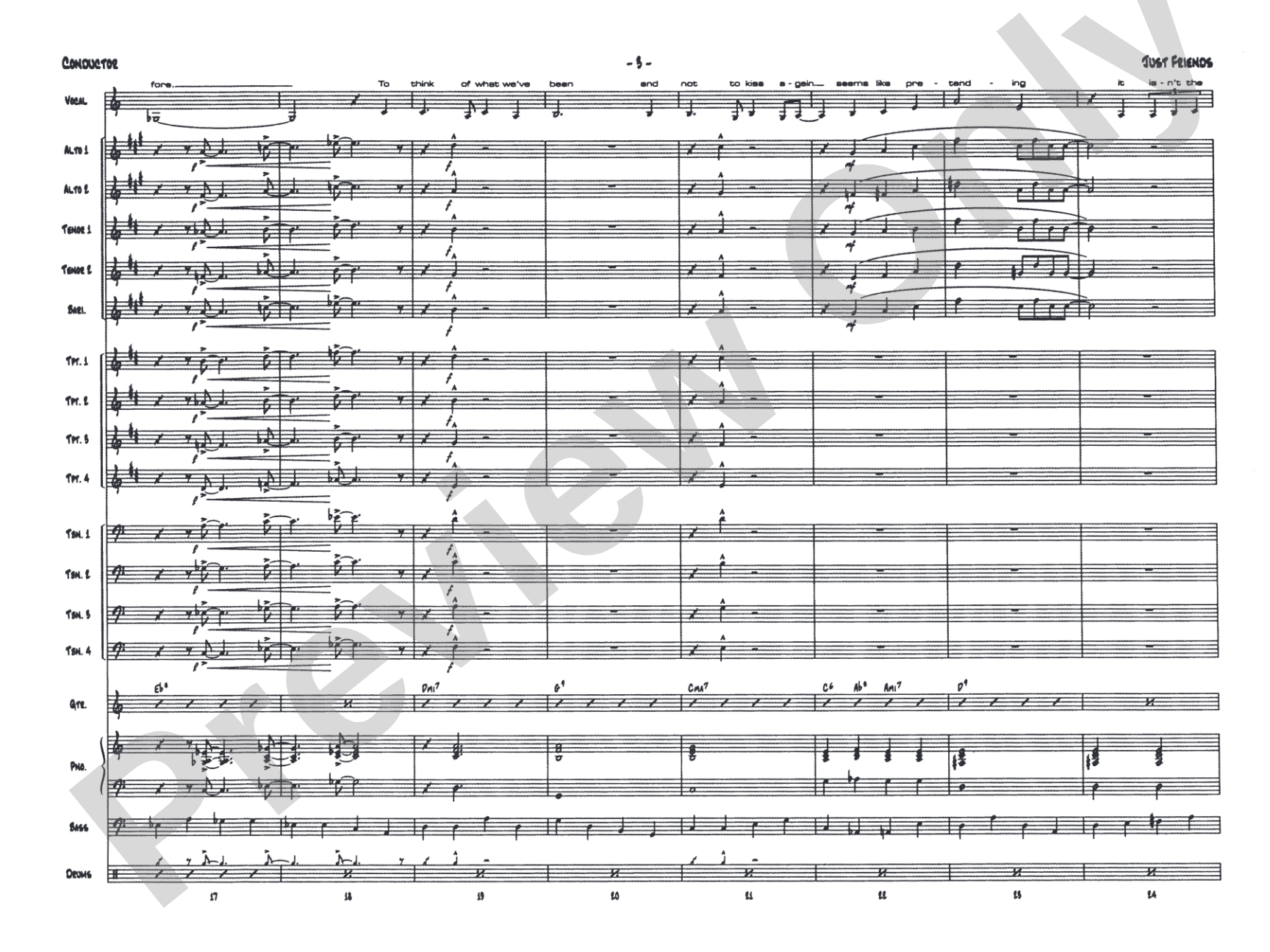 Just Friends: Vocal Solo with Jazz Ensemble Conductor Score & Parts