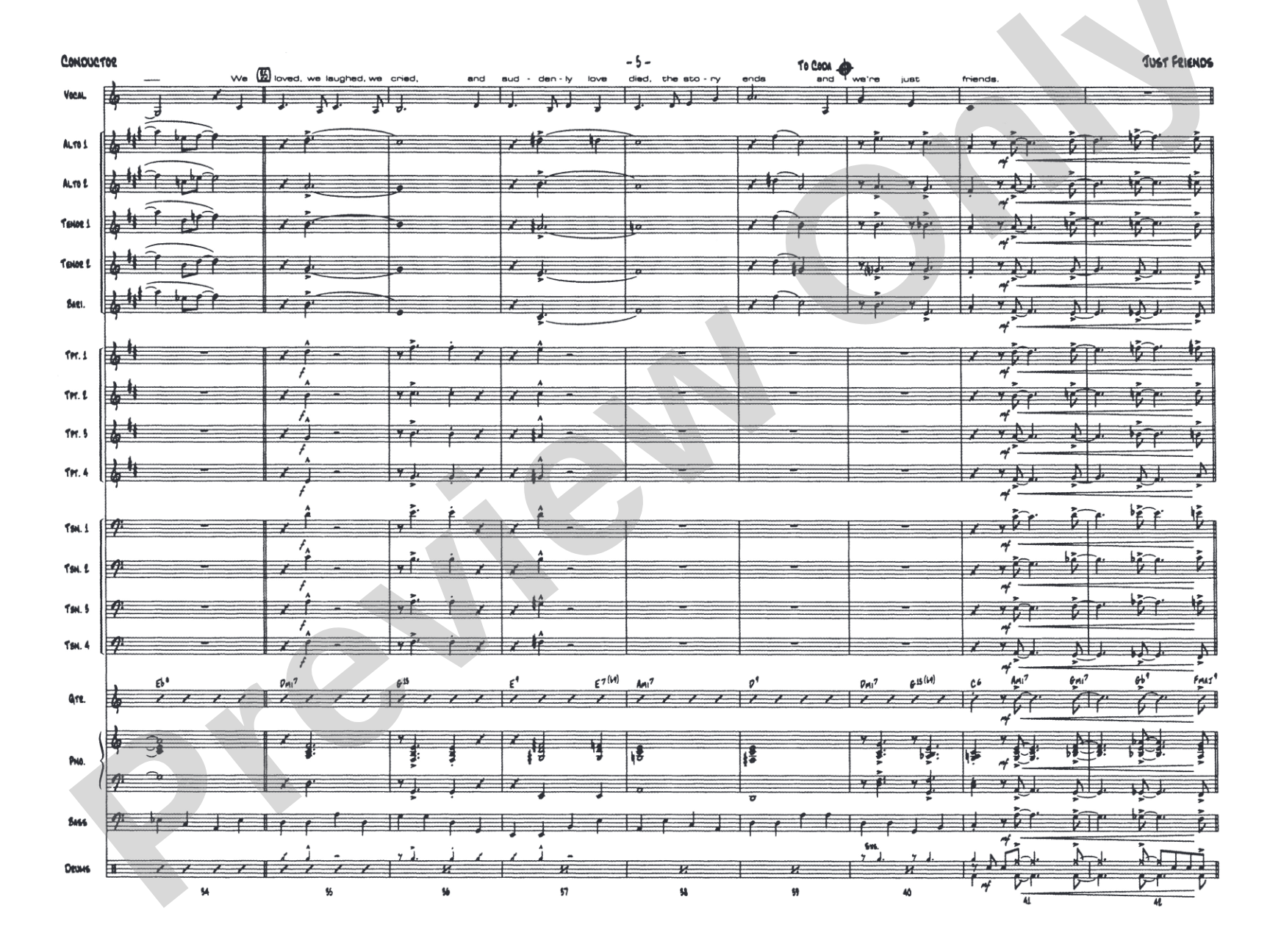Just Friends: Vocal Solo with Jazz Ensemble Conductor Score & Parts