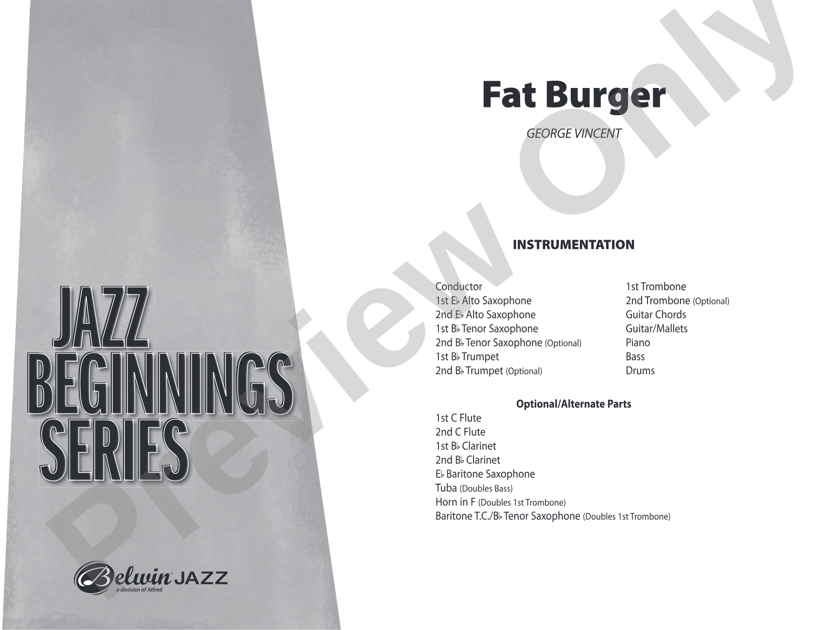 Fat Burger: Jazz Ensemble Conductor Score & Parts