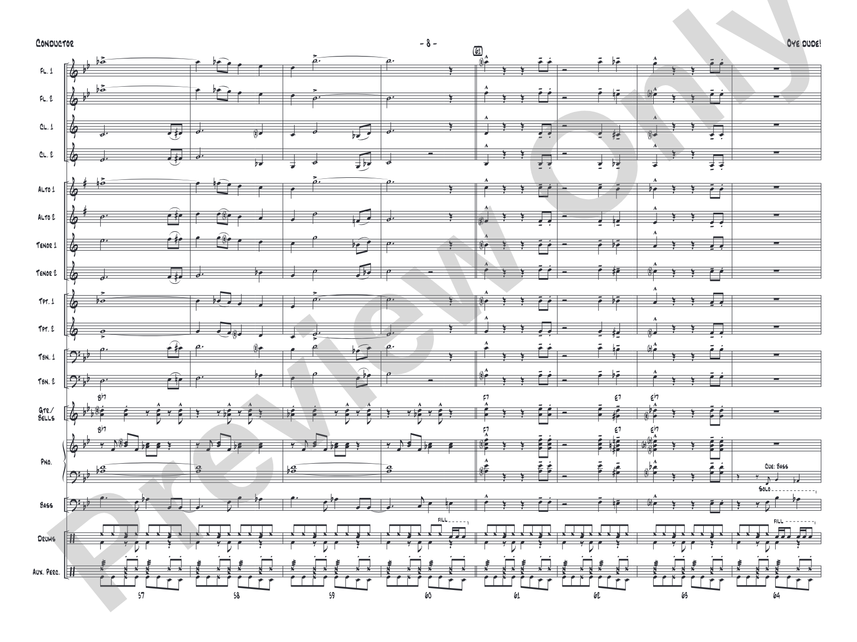 Oye Dude!: Jazz Ensemble Conductor Score & Parts