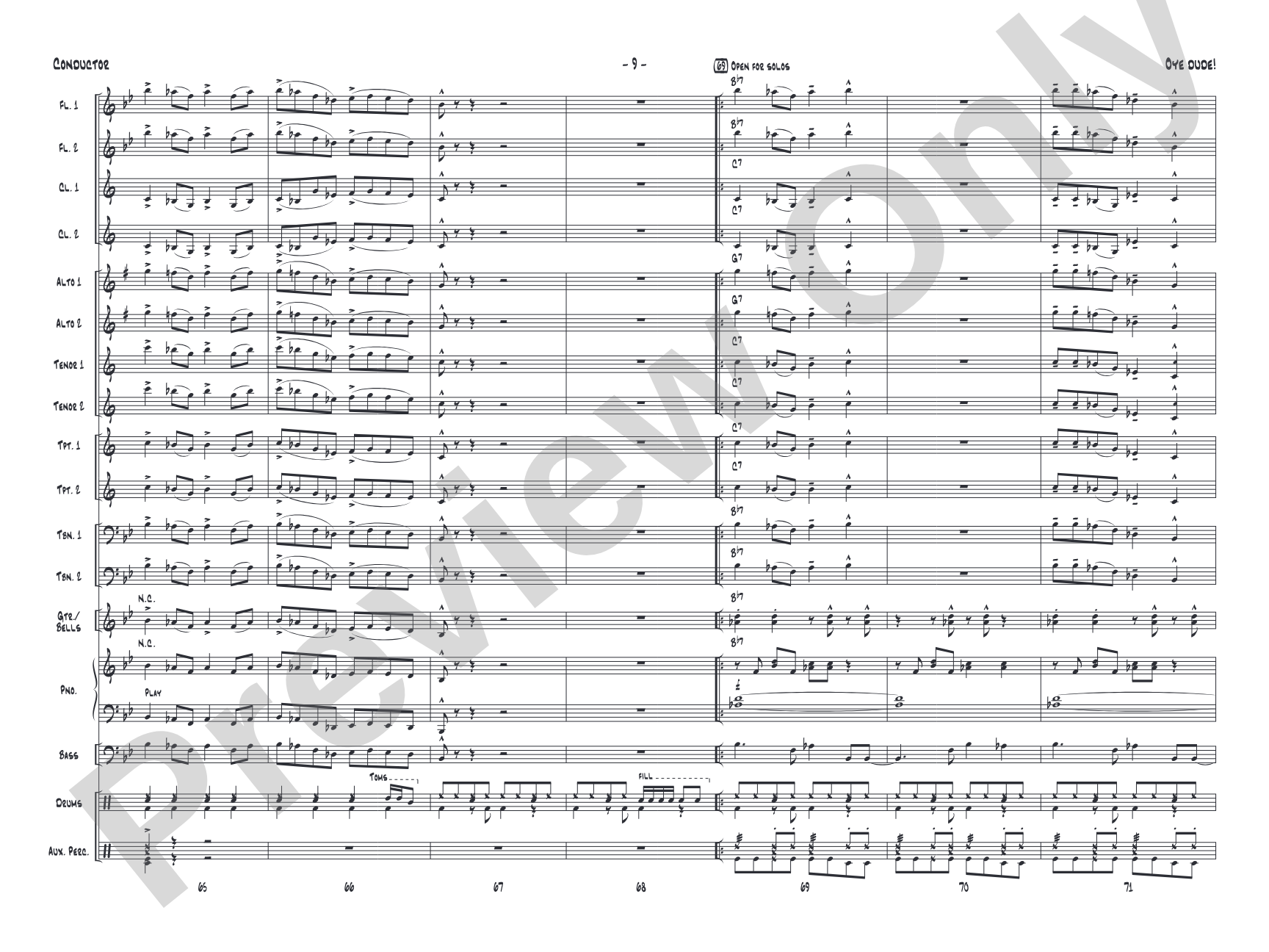 Oye Dude!: Jazz Ensemble Conductor Score & Parts