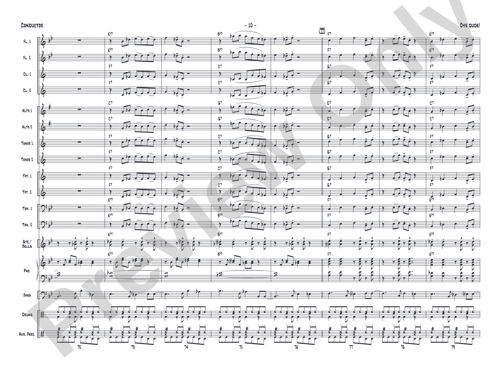 Oye Dude!: Jazz Ensemble Conductor Score & Parts