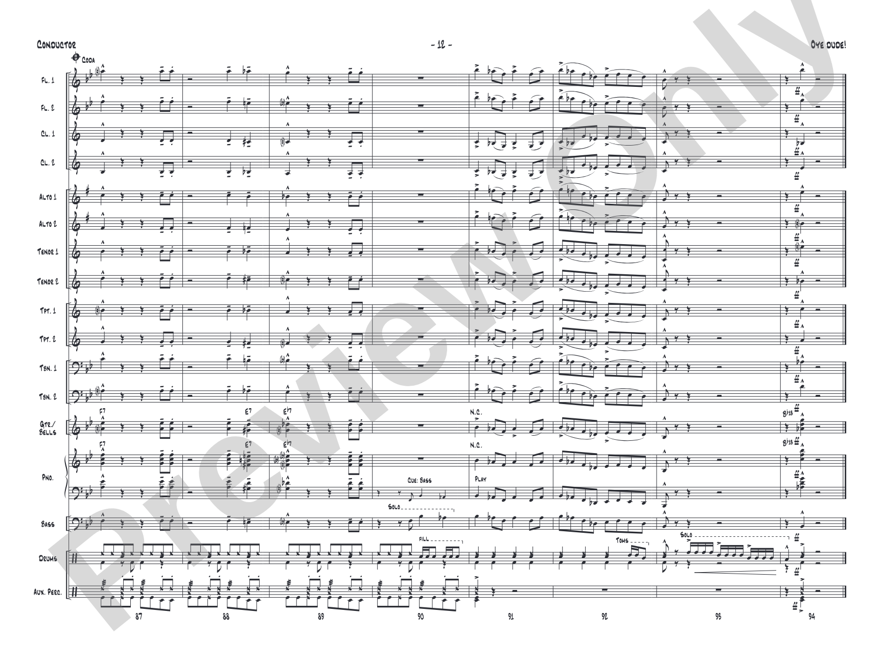 Oye Dude!: Jazz Ensemble Conductor Score & Parts
