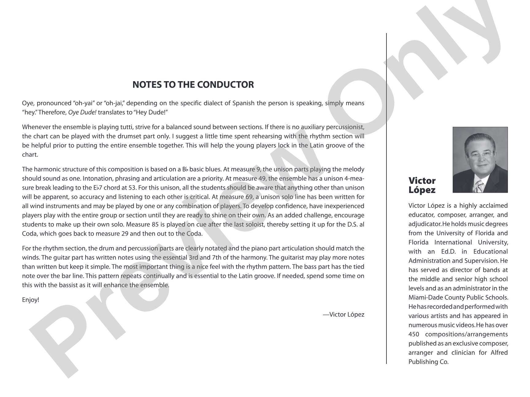 Oye Dude!: Jazz Ensemble Conductor Score & Parts