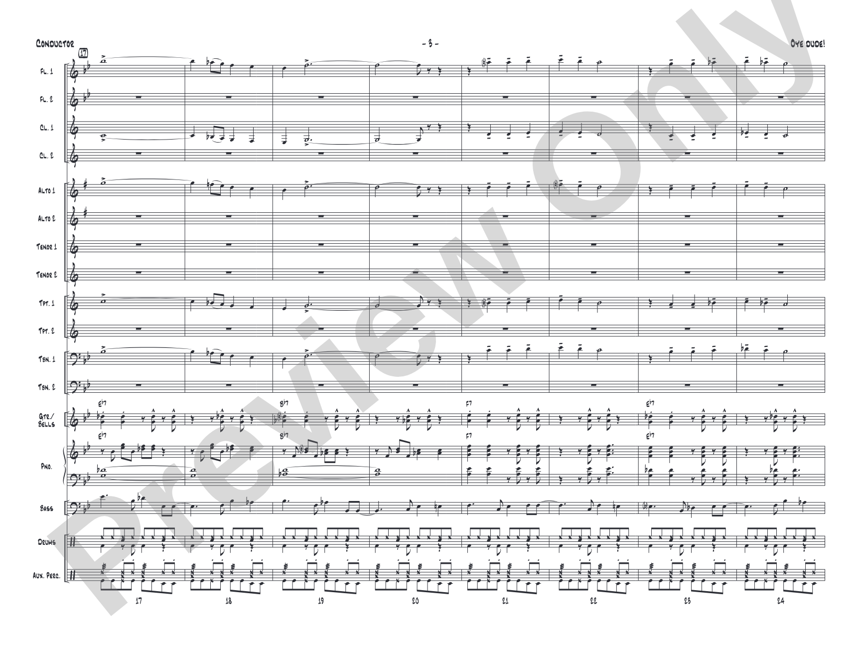 Oye Dude!: Jazz Ensemble Conductor Score & Parts