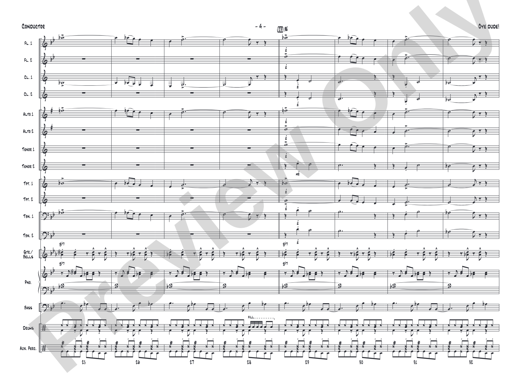 Oye Dude!: Jazz Ensemble Conductor Score & Parts