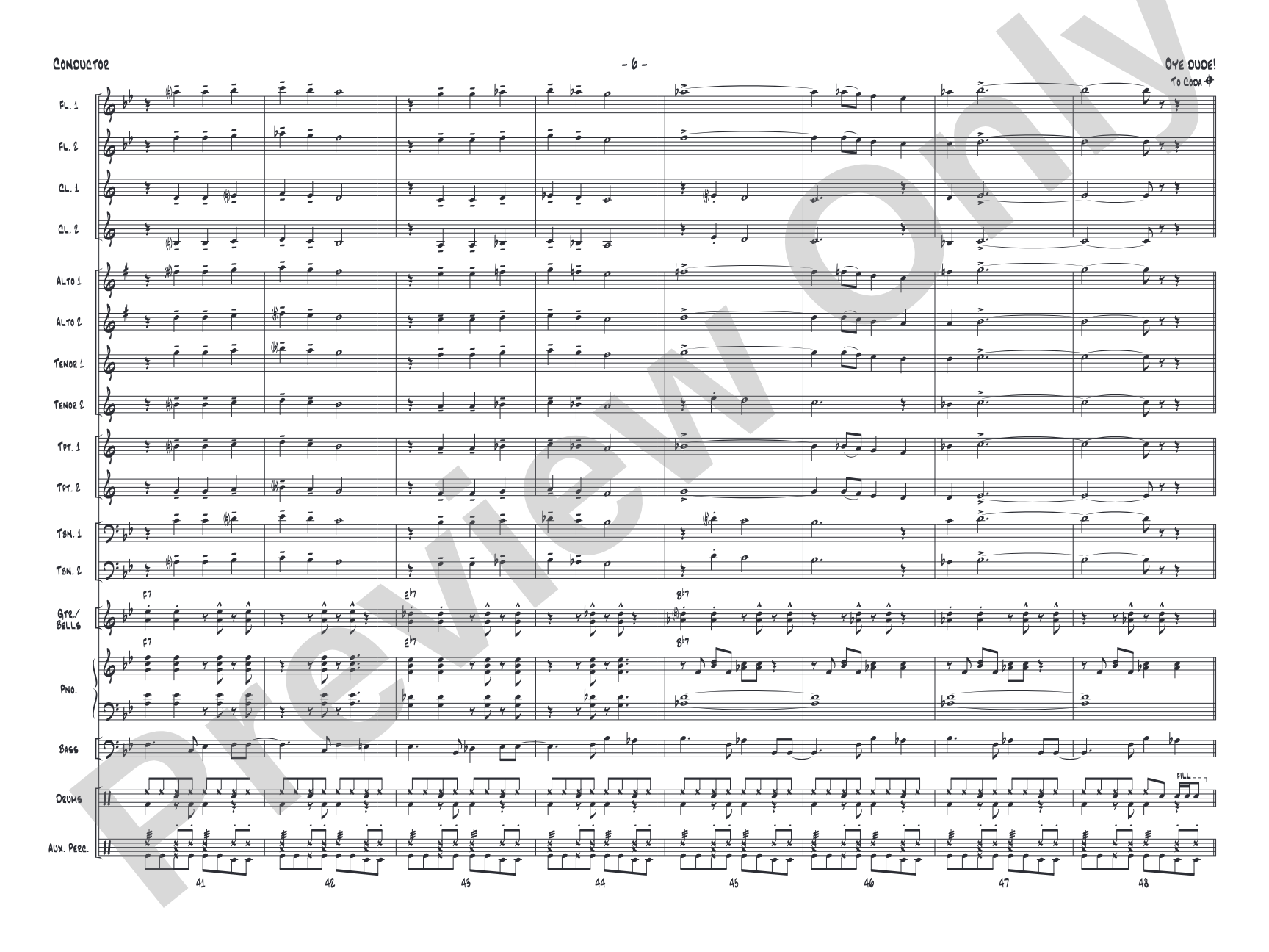 Oye Dude!: Jazz Ensemble Conductor Score & Parts