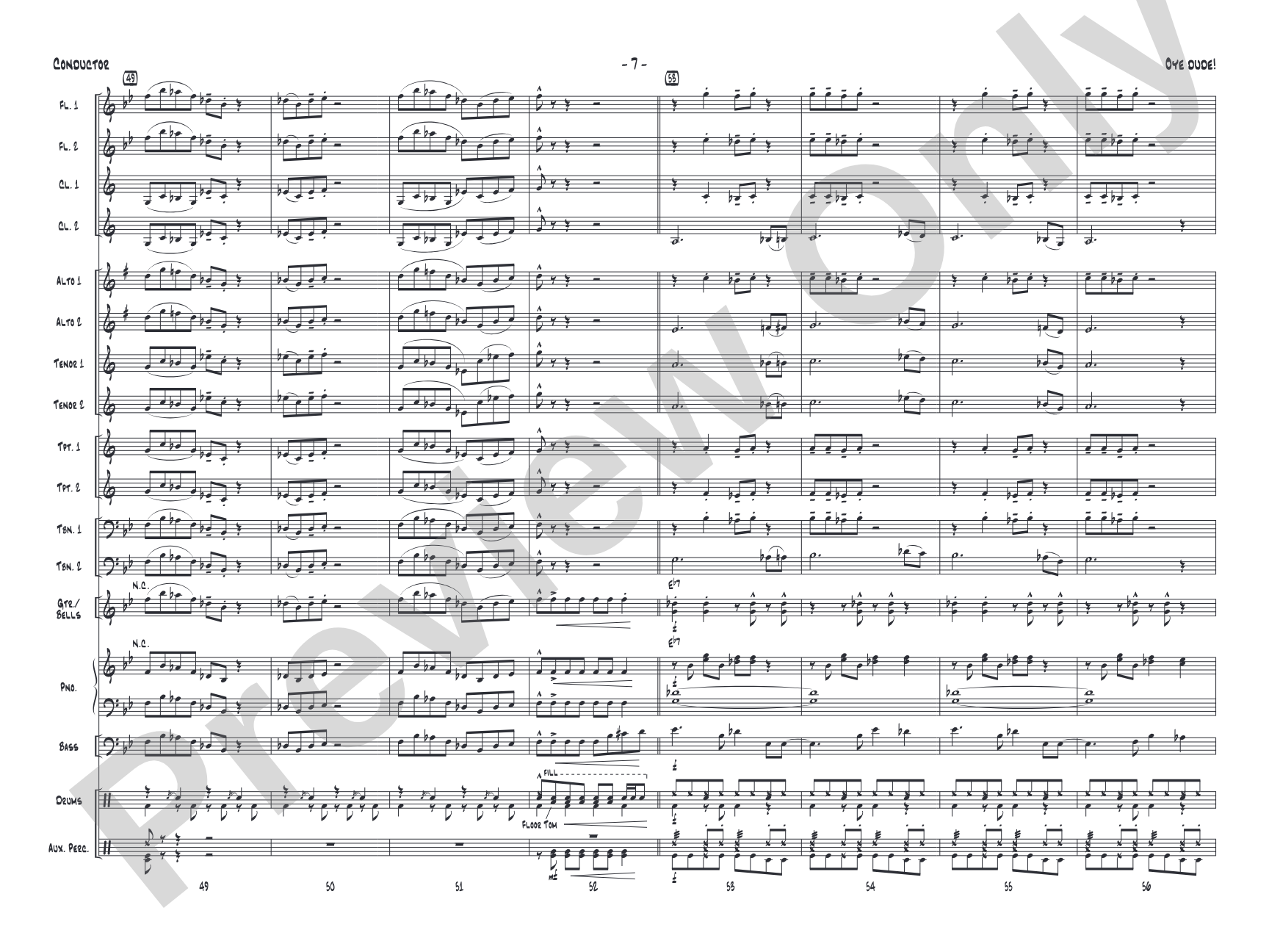 Oye Dude!: Jazz Ensemble Conductor Score & Parts