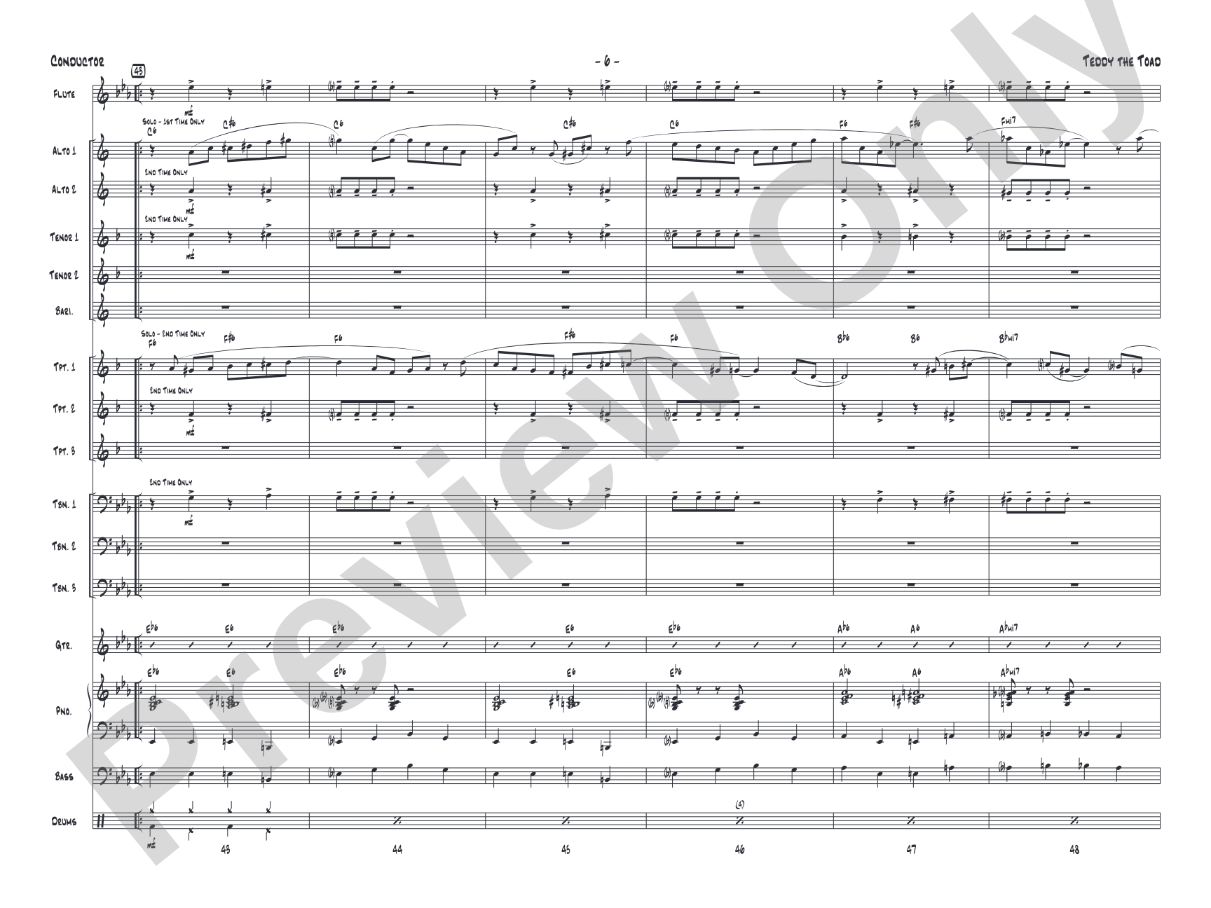 Teddy the Toad: Jazz Ensemble Conductor Score & Parts