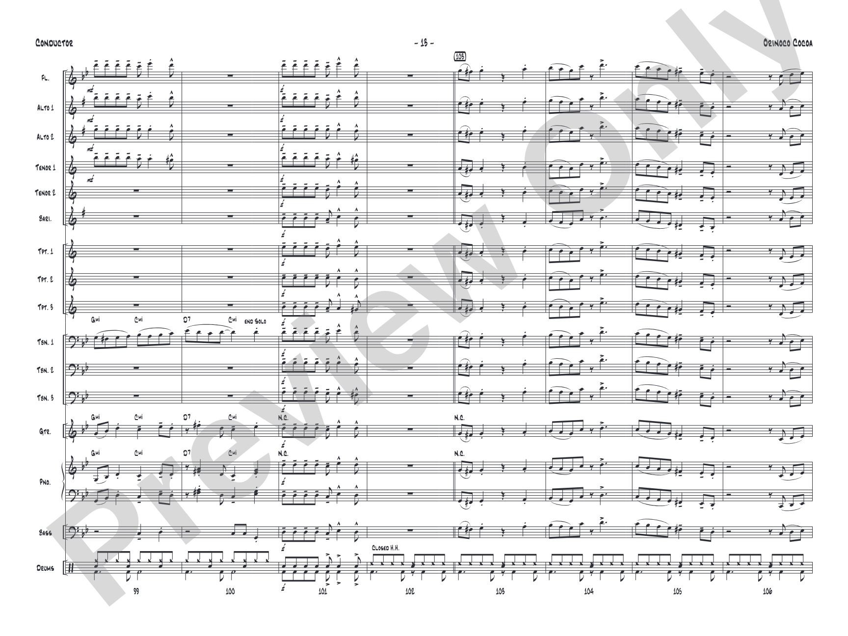 Orinoco Cocoa: Score