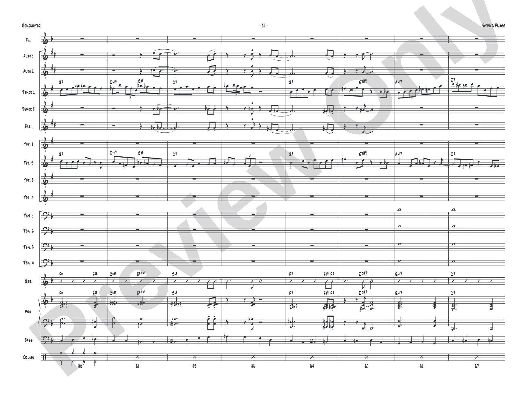 Stro's Place: Jazz Ensemble Conductor Score & Parts