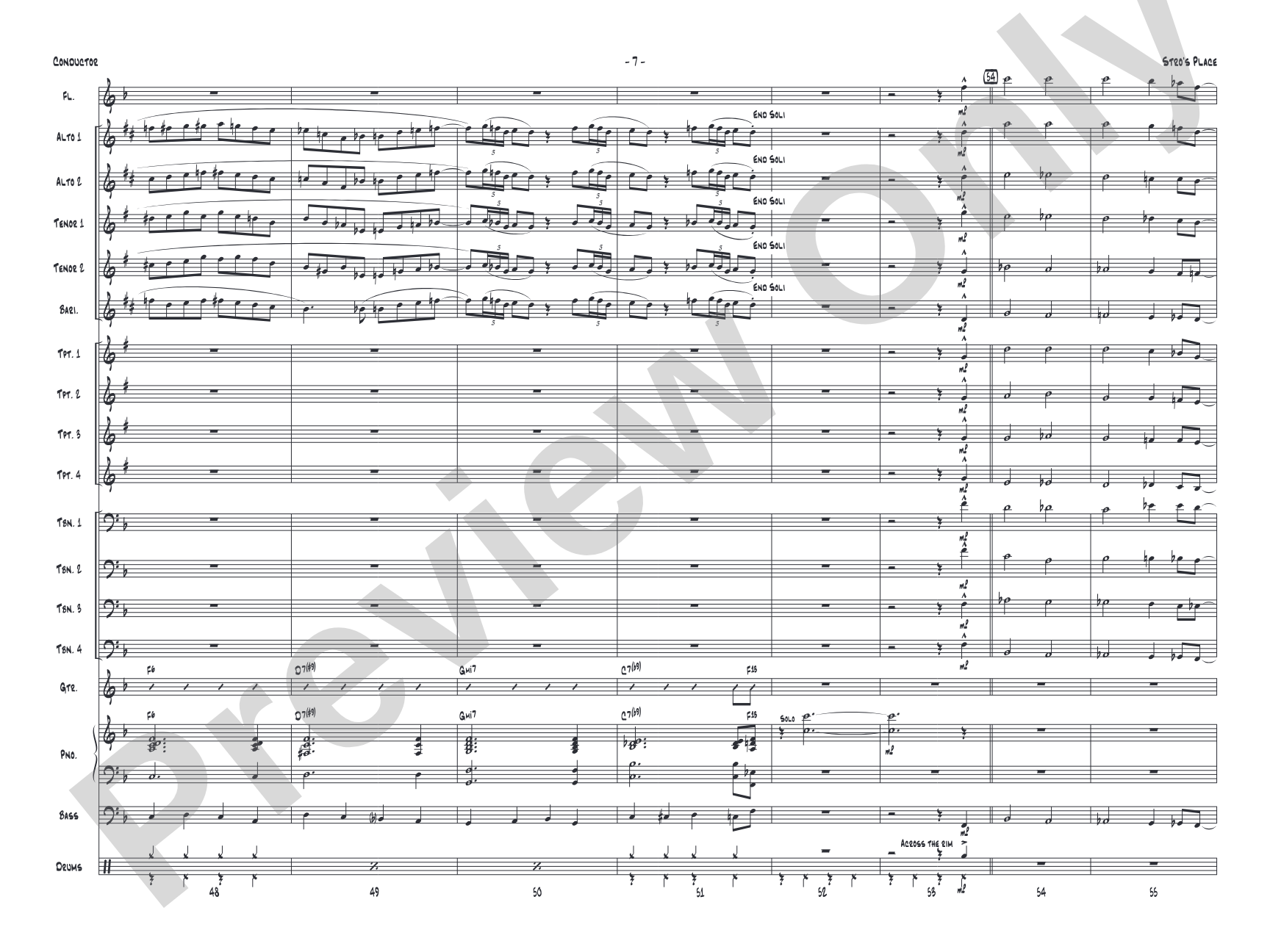 Stro's Place: Jazz Ensemble Conductor Score & Parts