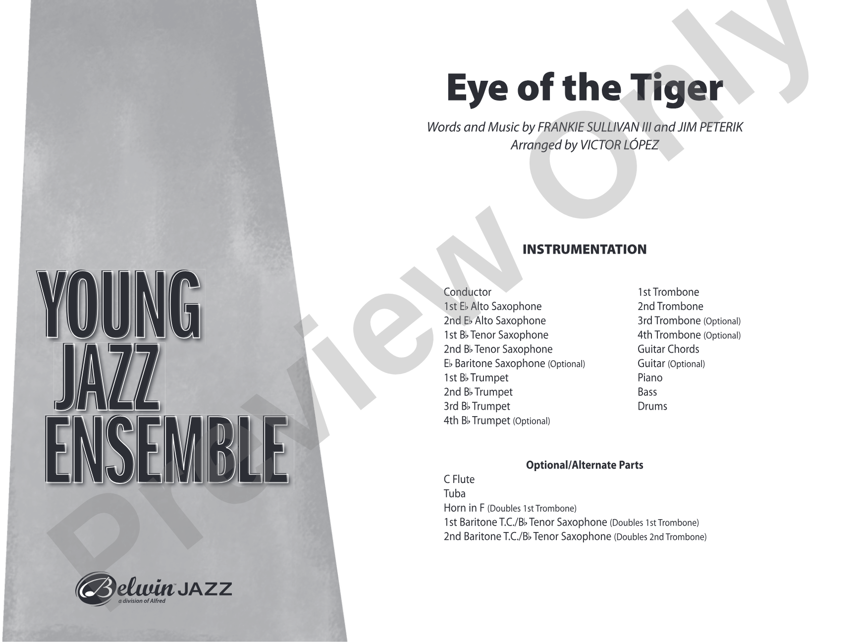 Eye of the Tiger: Jazz Ensemble Conductor Score & Parts