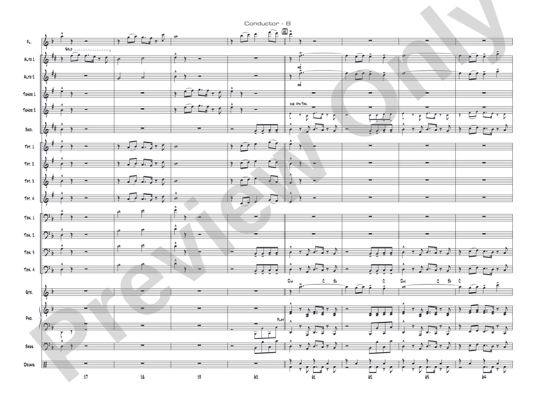 Eye of the Tiger: Jazz Ensemble Conductor Score & Parts