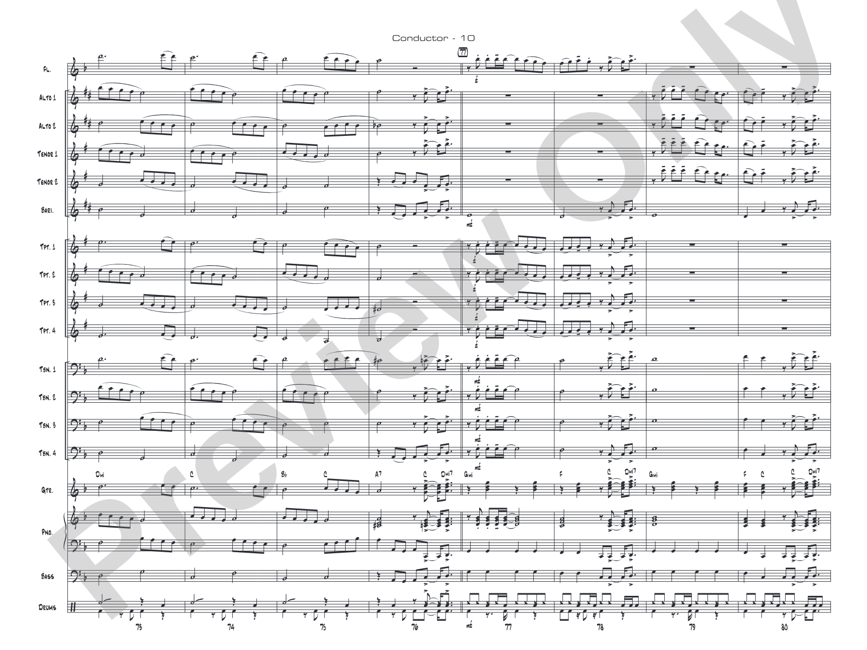 Eye of the Tiger: Jazz Ensemble Conductor Score & Parts