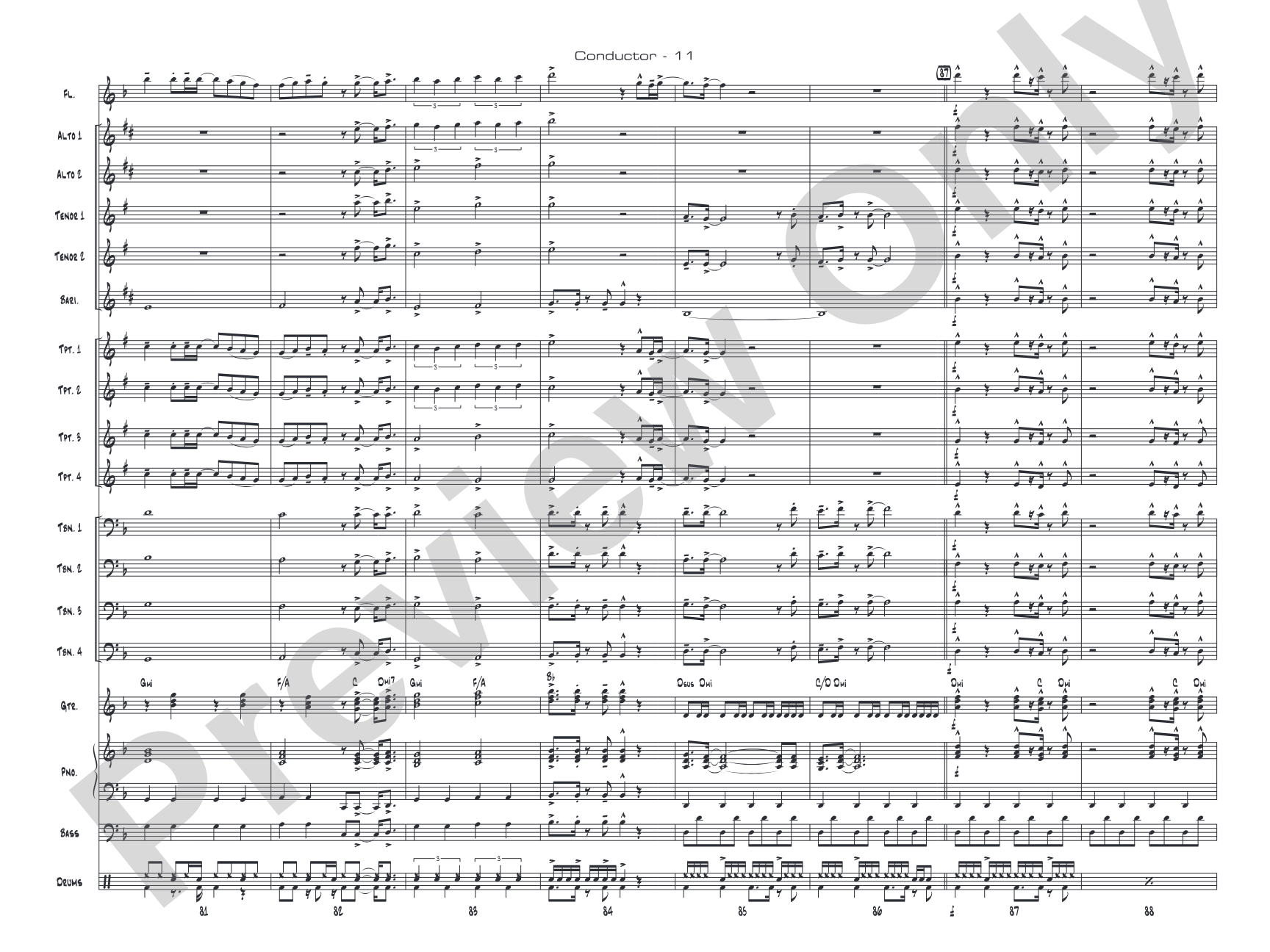 Eye of the Tiger: Jazz Ensemble Conductor Score & Parts
