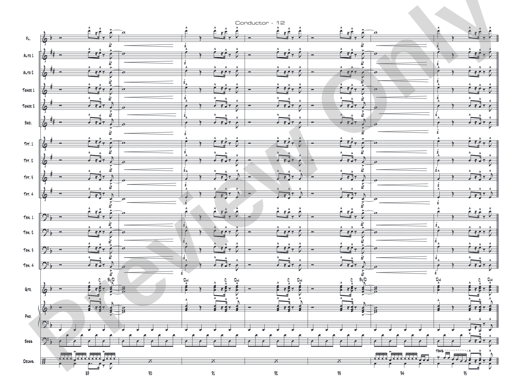 Eye of the Tiger: Jazz Ensemble Conductor Score & Parts