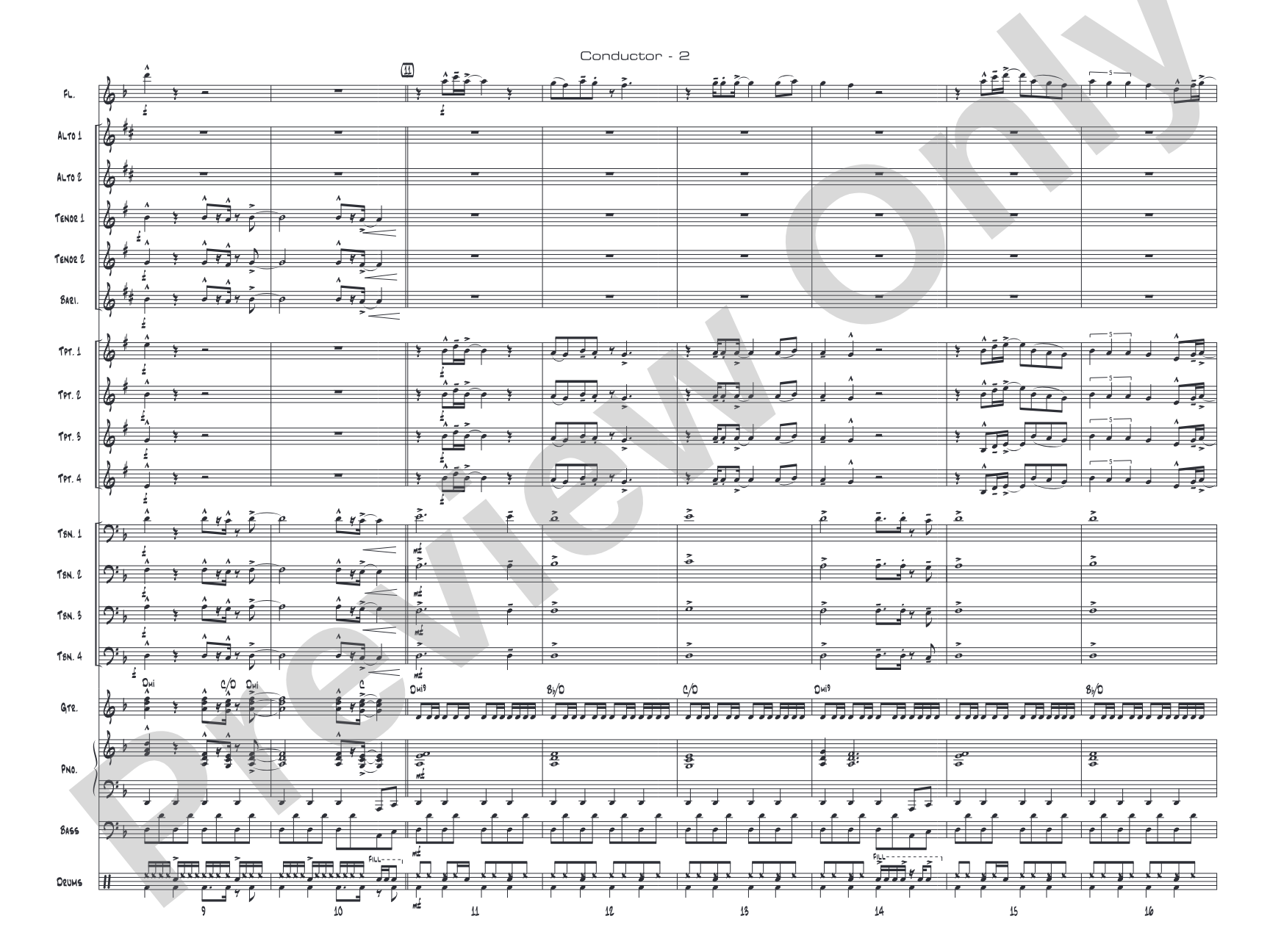 Eye of the Tiger: Jazz Ensemble Conductor Score & Parts
