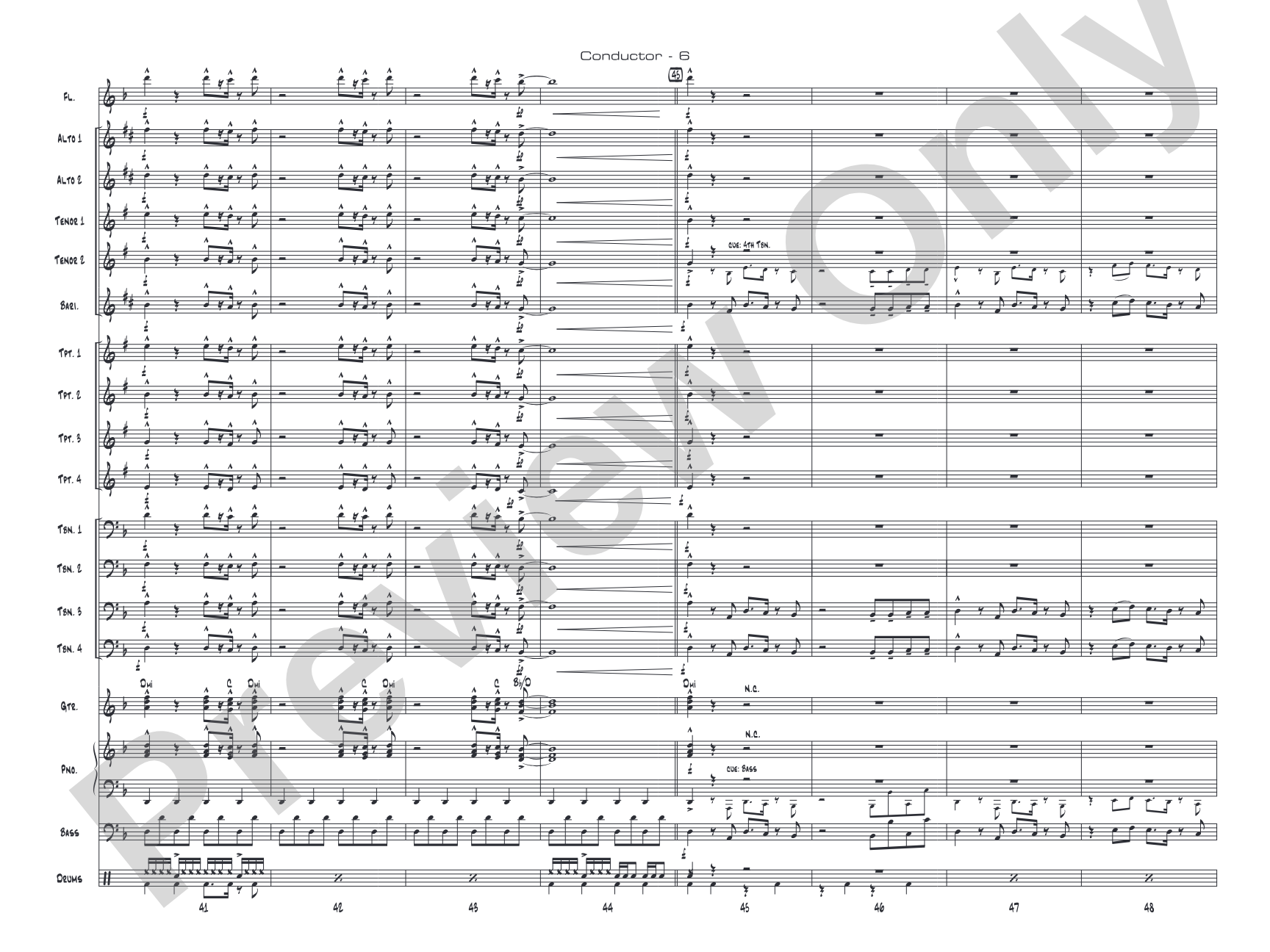 Eye of the Tiger: Jazz Ensemble Conductor Score & Parts