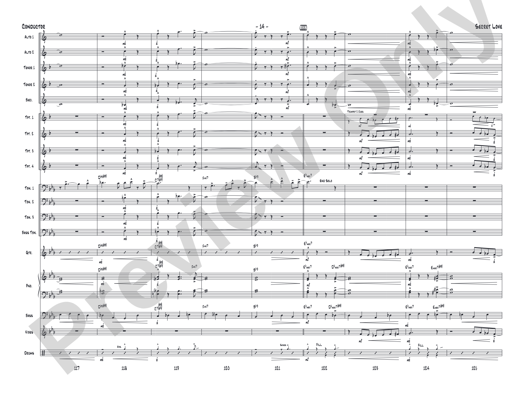 Secret Love: Jazz Ensemble Conductor Score & Parts