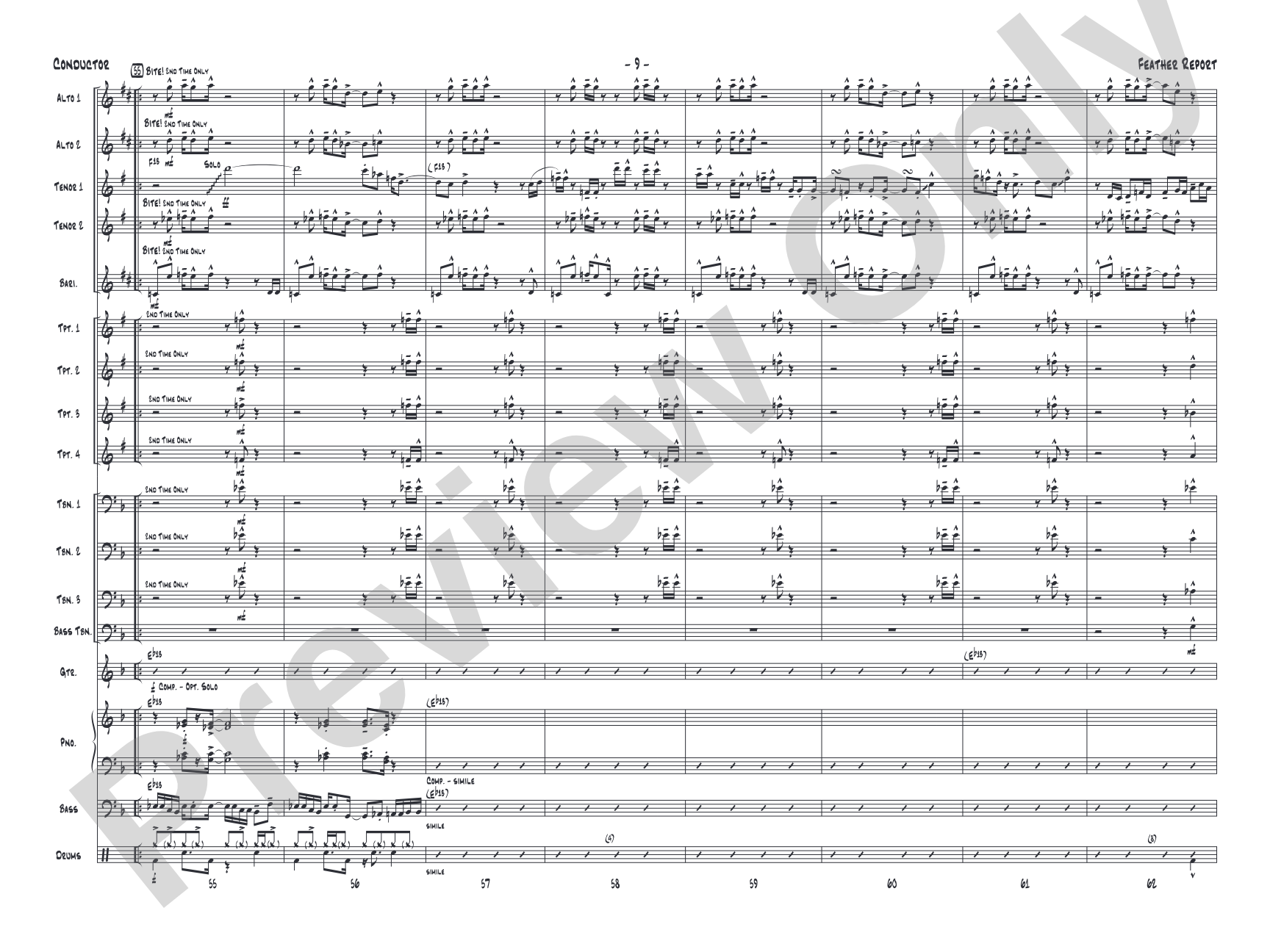 Feather Report: Jazz Ensemble Conductor Score & Parts