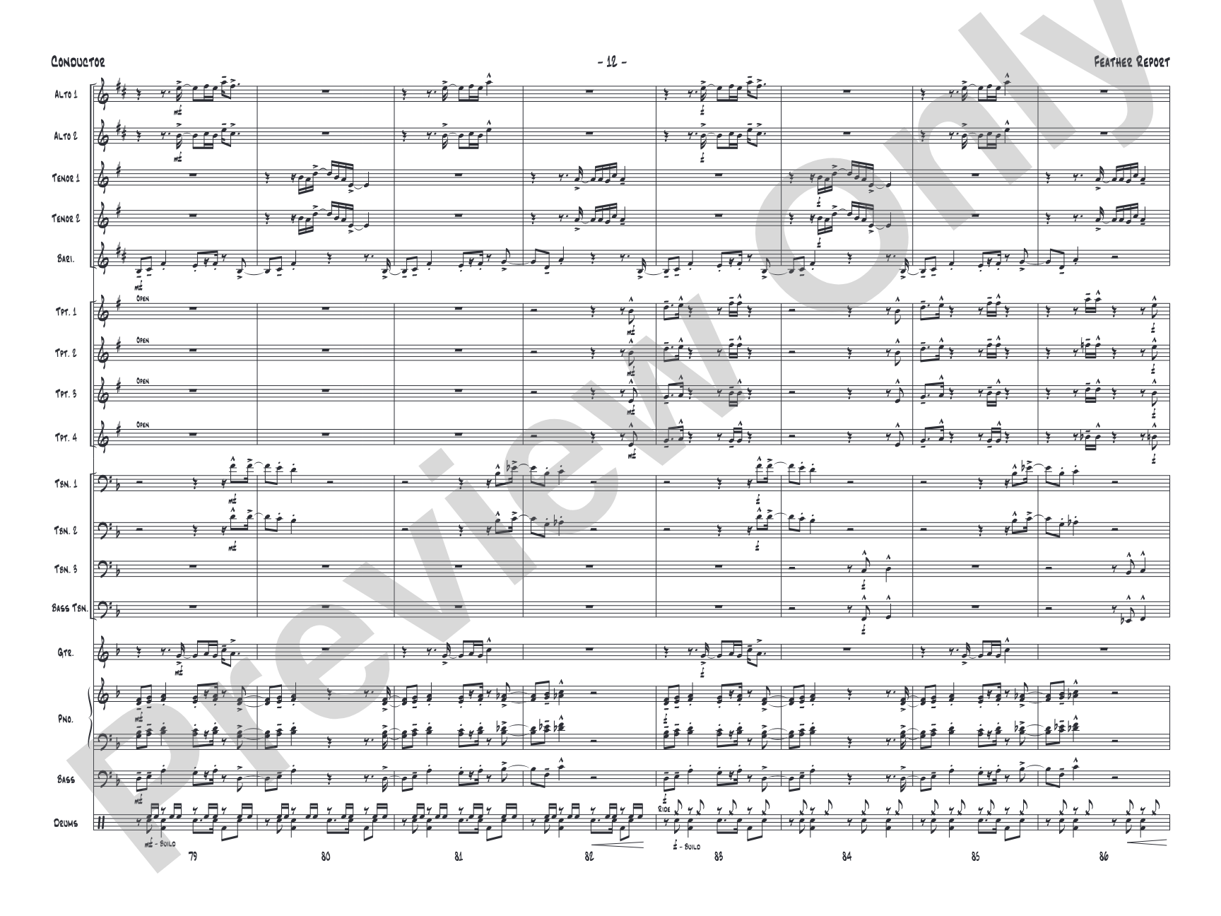 Feather Report: Jazz Ensemble Conductor Score & Parts