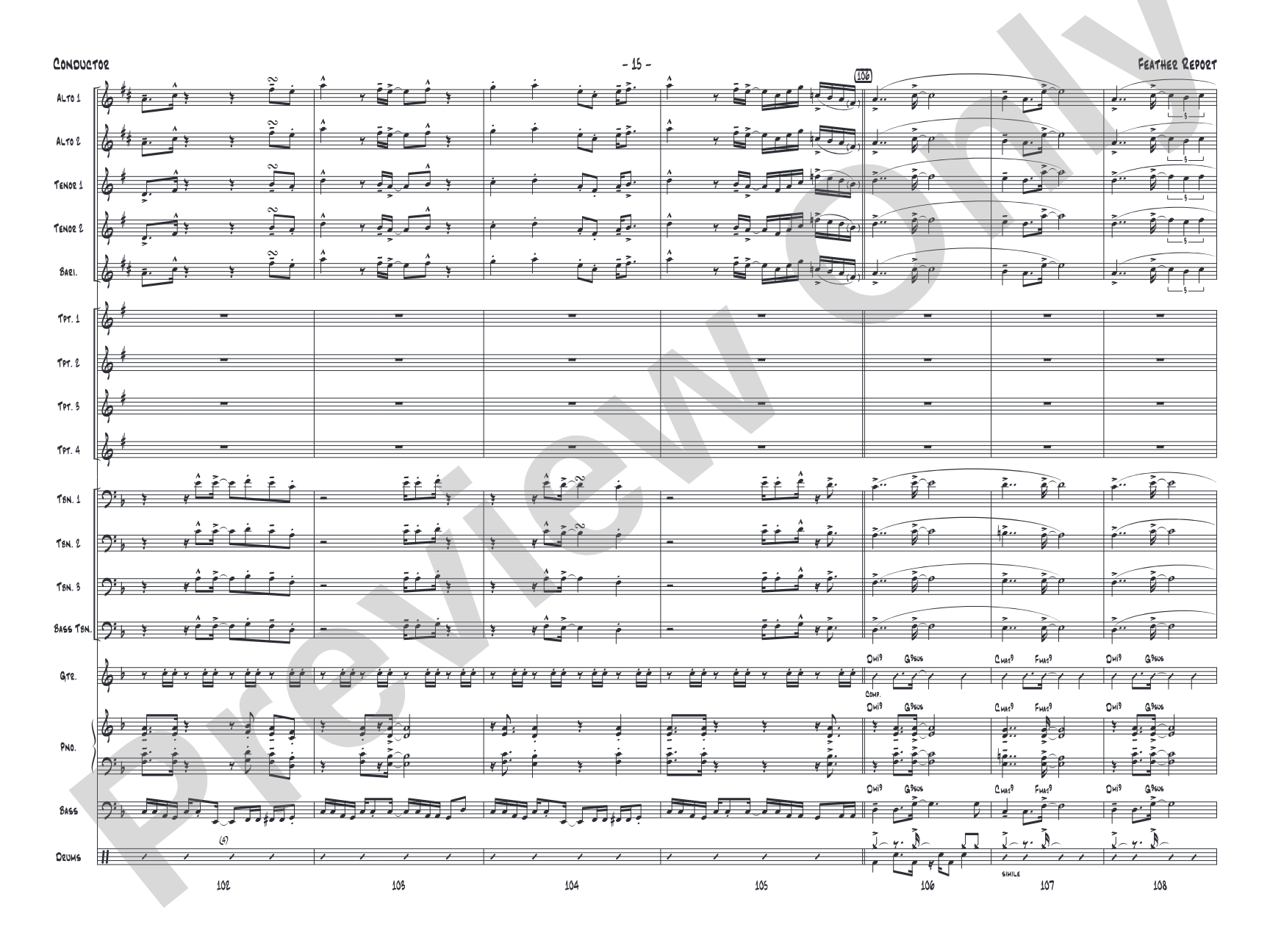 Feather Report: Jazz Ensemble Conductor Score & Parts