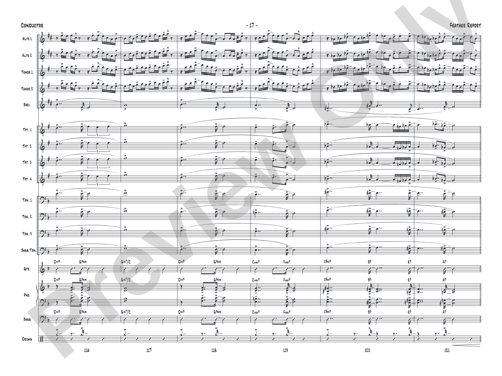 Feather Report: Jazz Ensemble Conductor Score & Parts