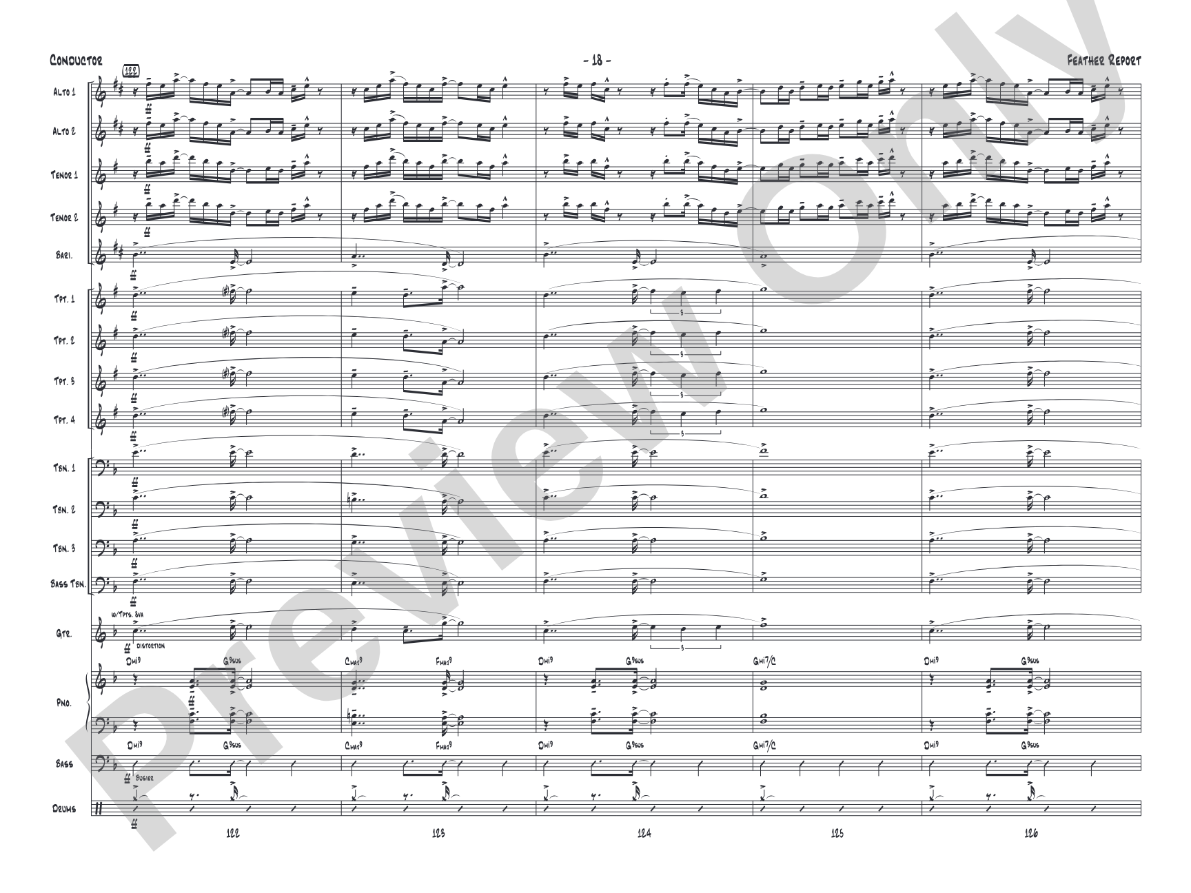 Feather Report: Jazz Ensemble Conductor Score & Parts