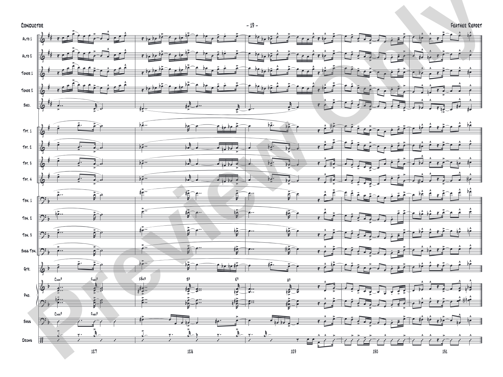 Feather Report: Jazz Ensemble Conductor Score & Parts