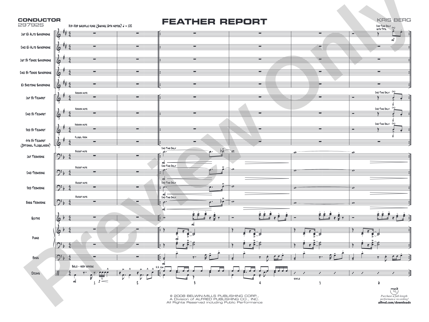 Feather Report: Jazz Ensemble Conductor Score & Parts