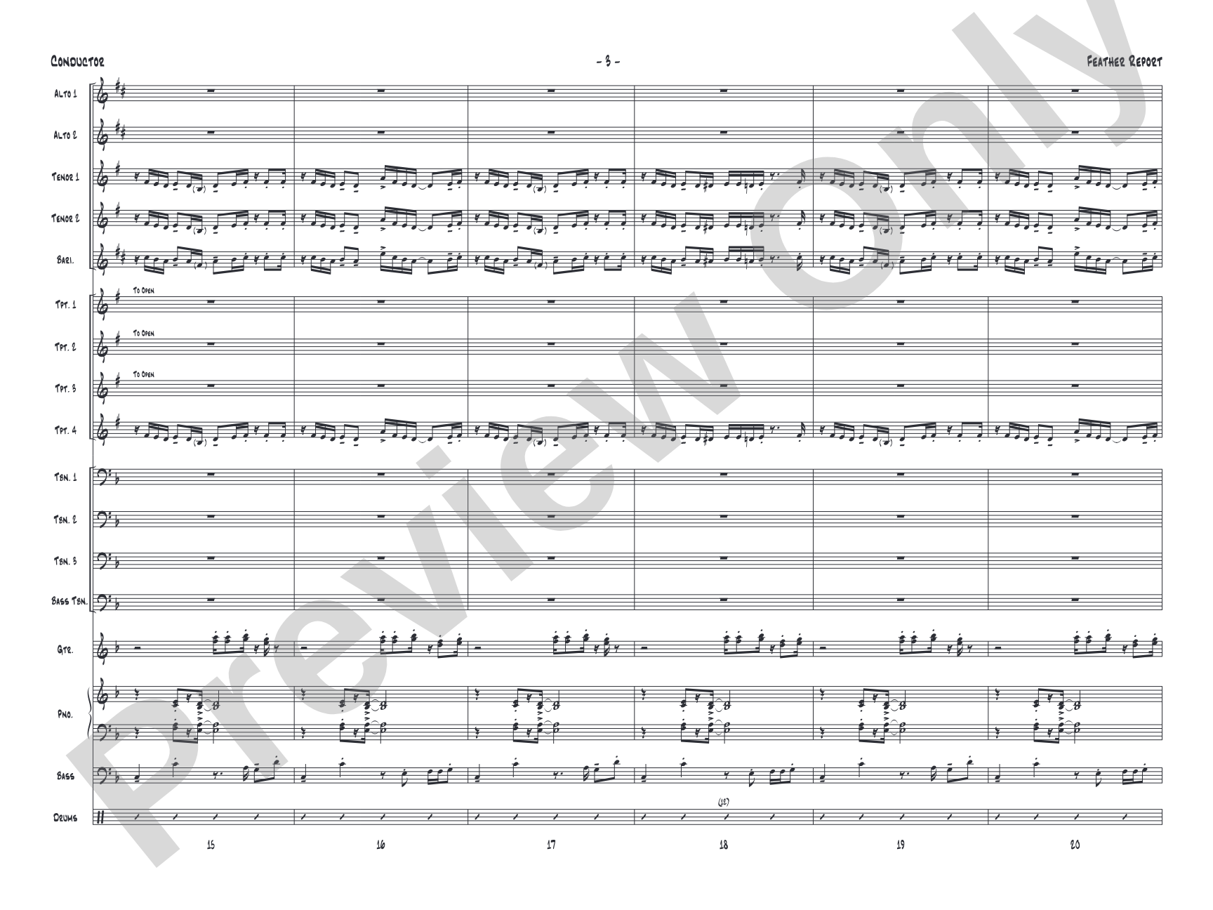 Feather Report: Jazz Ensemble Conductor Score & Parts