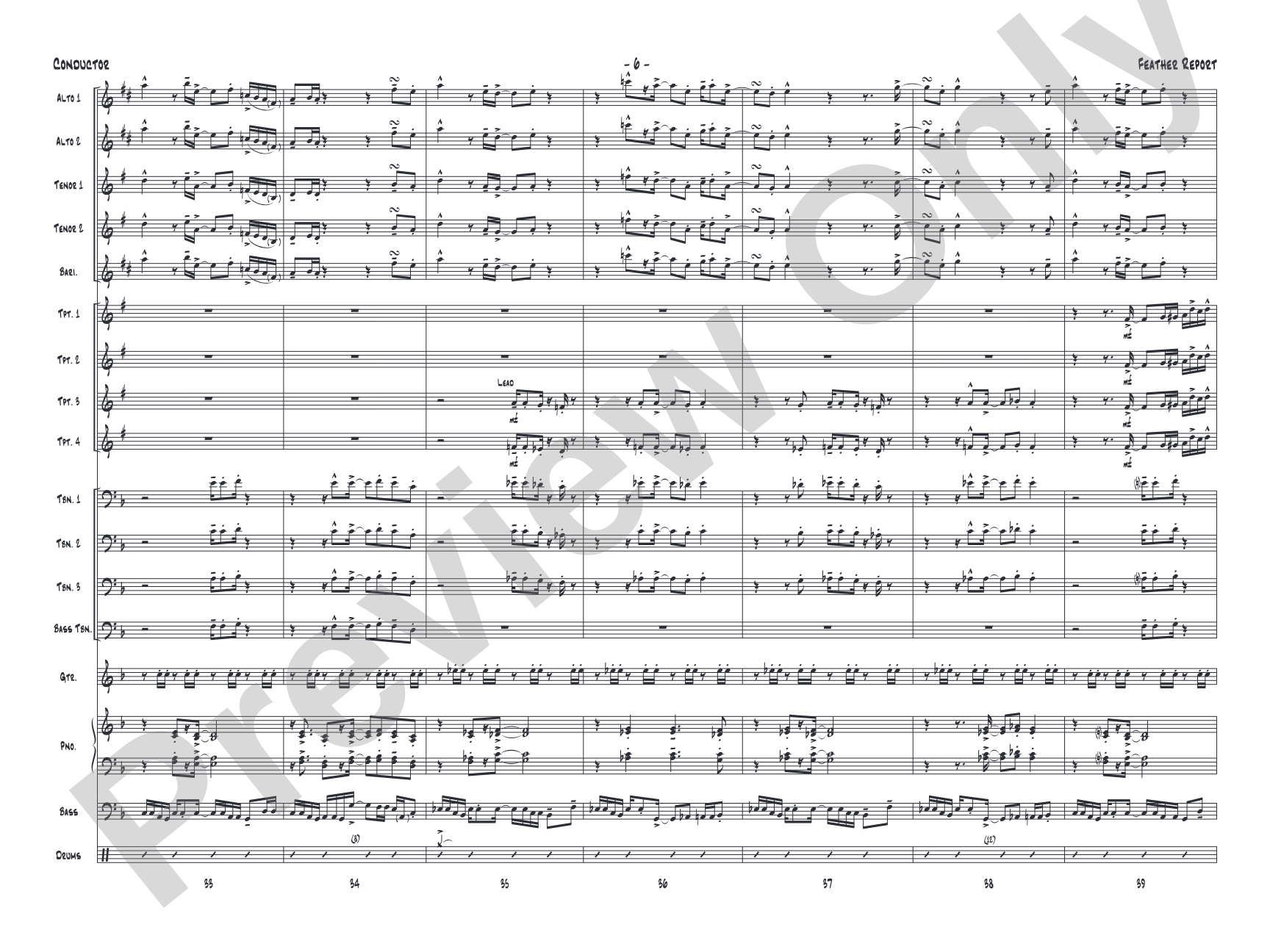 Feather Report: Jazz Ensemble Conductor Score & Parts