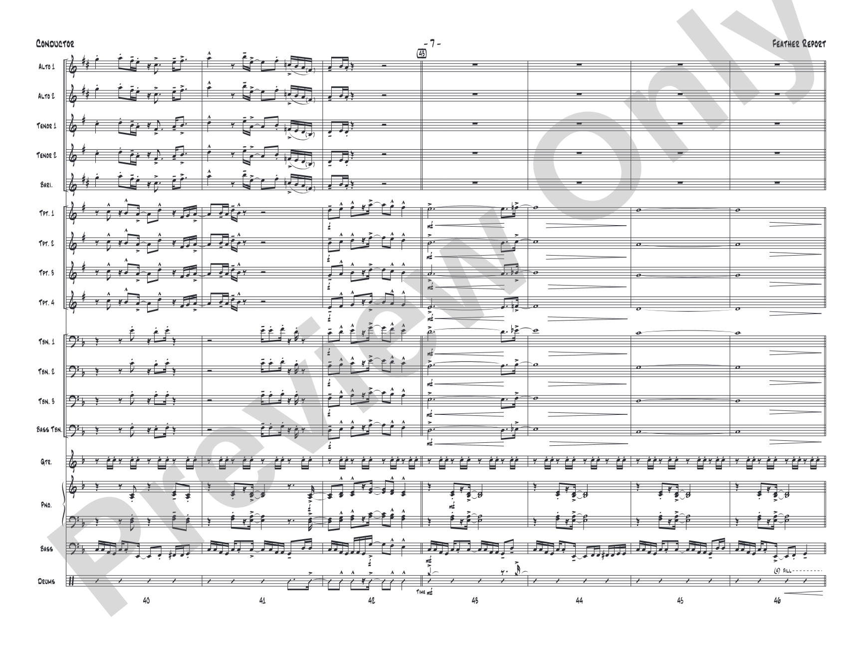 Feather Report: Jazz Ensemble Conductor Score & Parts