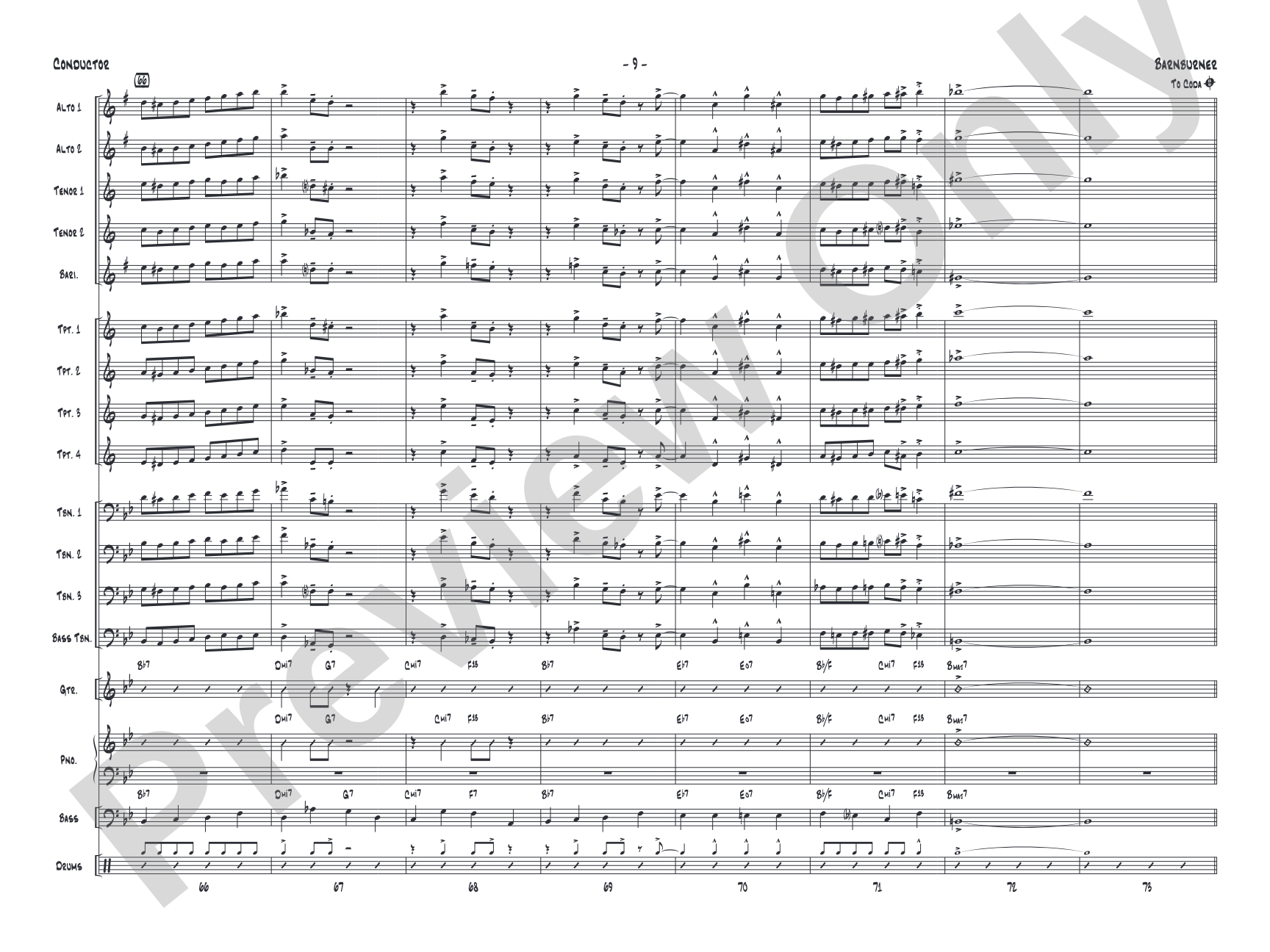 Barnburner: Jazz Ensemble Conductor Score & Parts