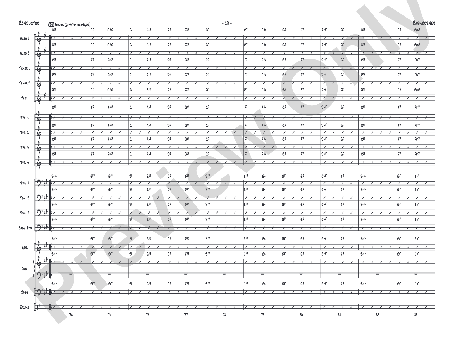 Barnburner: Jazz Ensemble Conductor Score & Parts