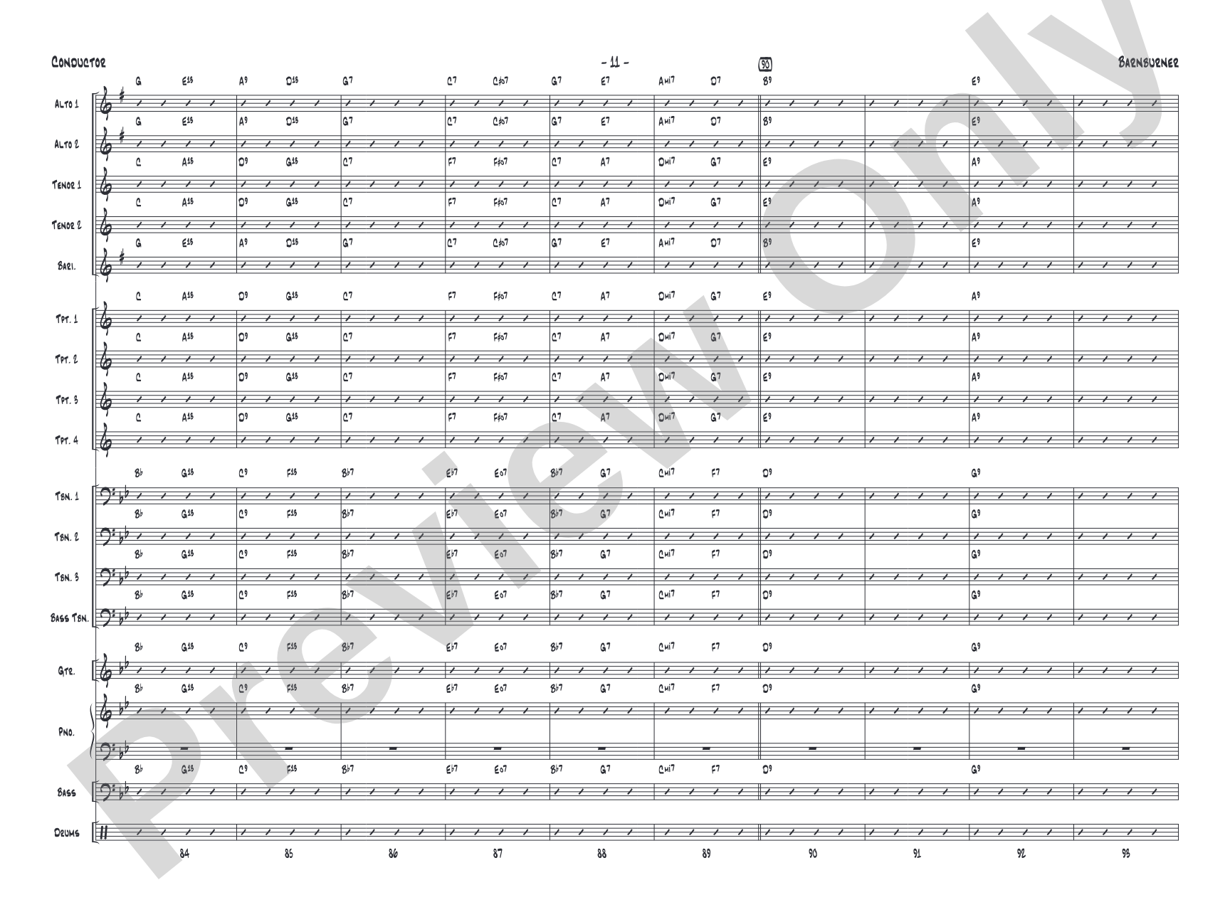 Barnburner: Jazz Ensemble Conductor Score & Parts