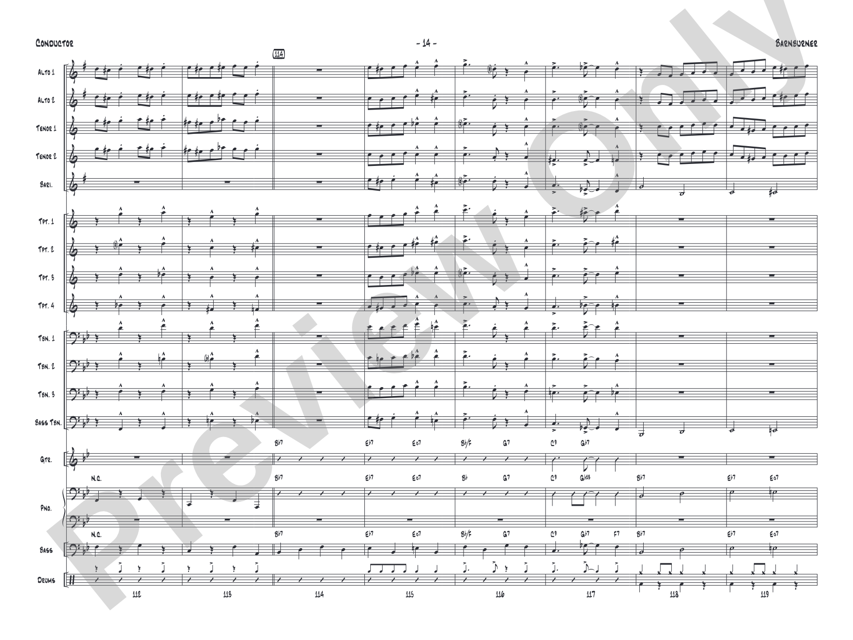 Barnburner: Jazz Ensemble Conductor Score & Parts
