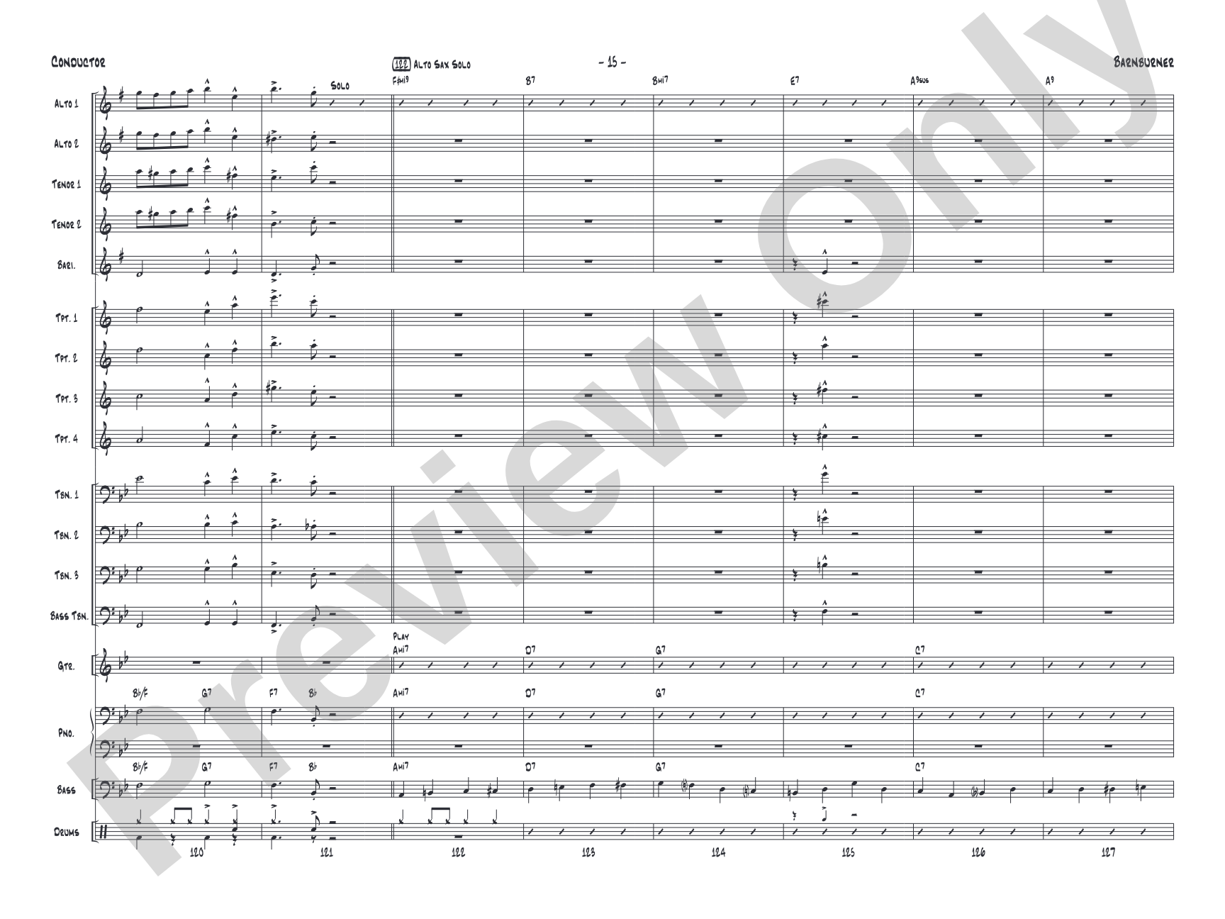 Barnburner: Jazz Ensemble Conductor Score & Parts