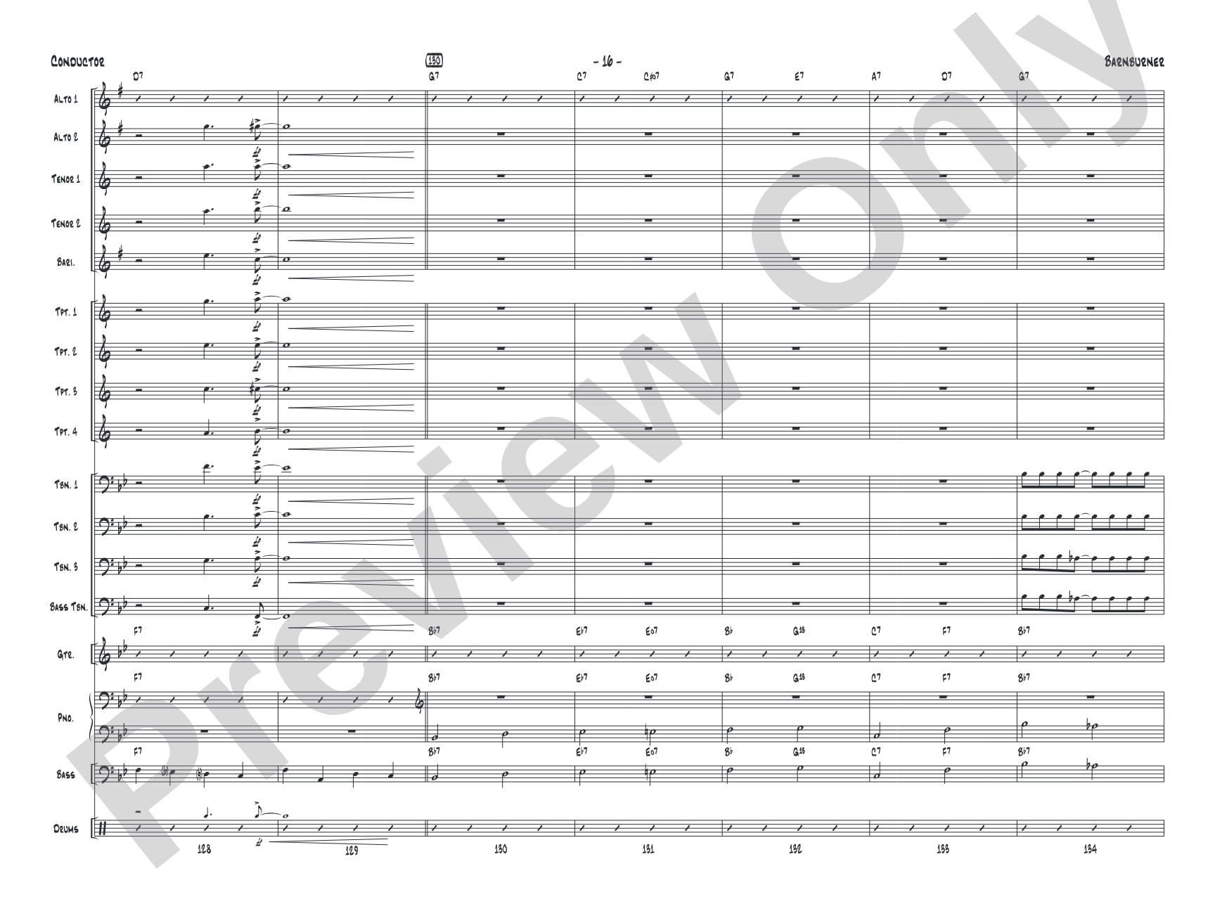 Barnburner: Jazz Ensemble Conductor Score & Parts