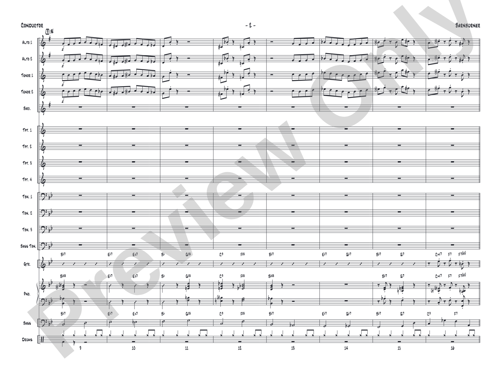 Barnburner: Jazz Ensemble Conductor Score & Parts